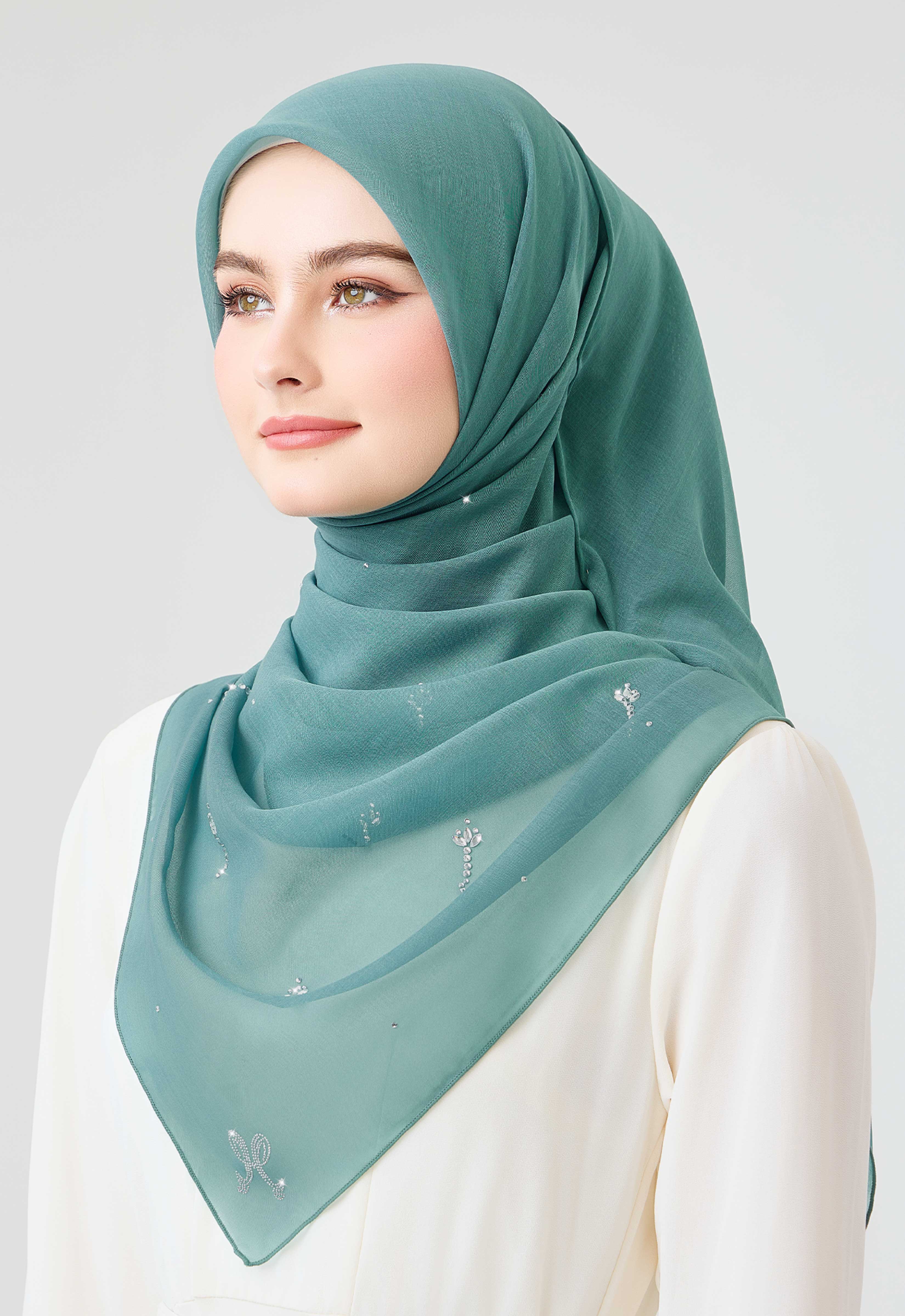 Tulip Plain Stone - Teal Blue