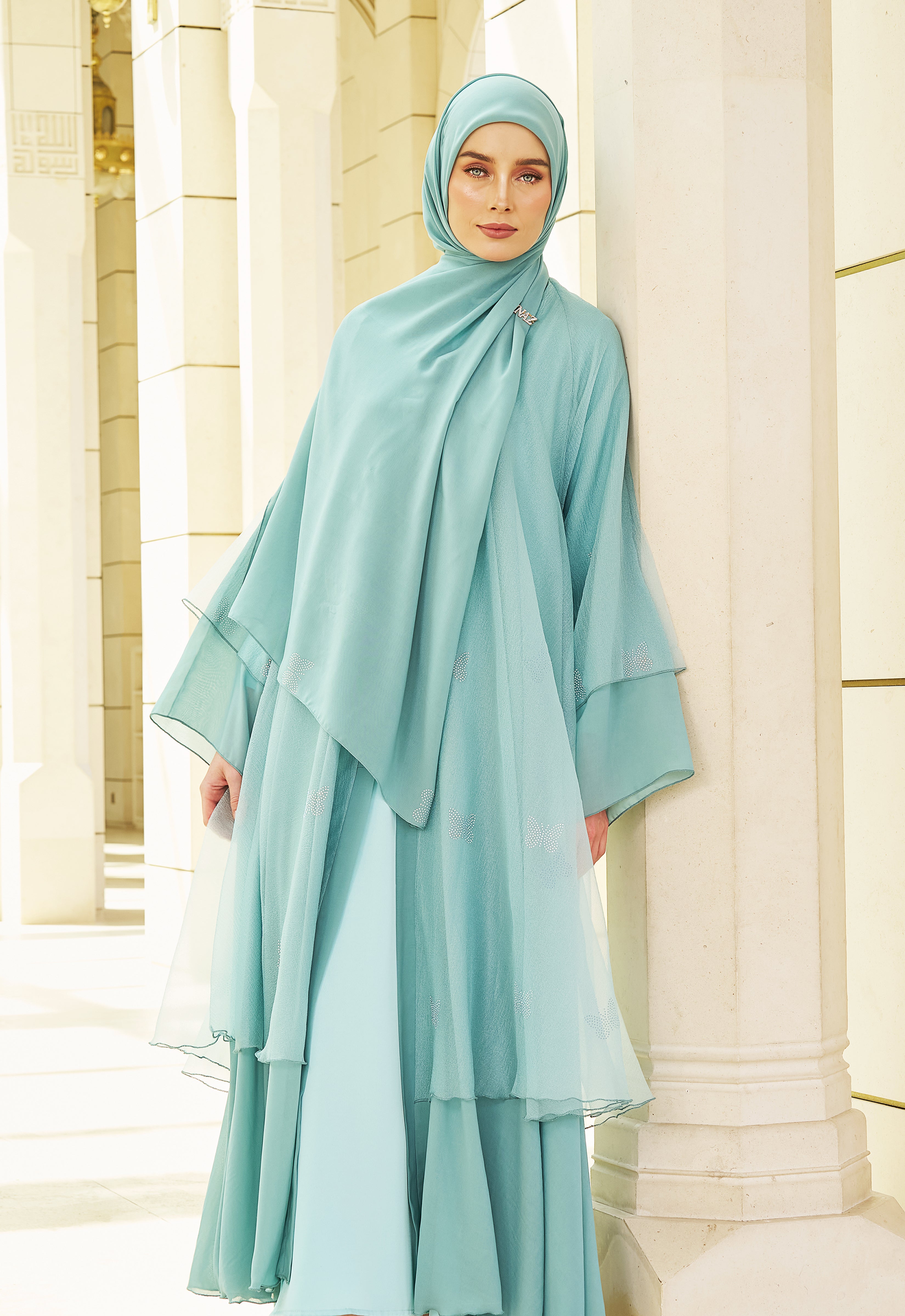 NAYLA CLASSIC ABAYA - TIFFANY BLUE