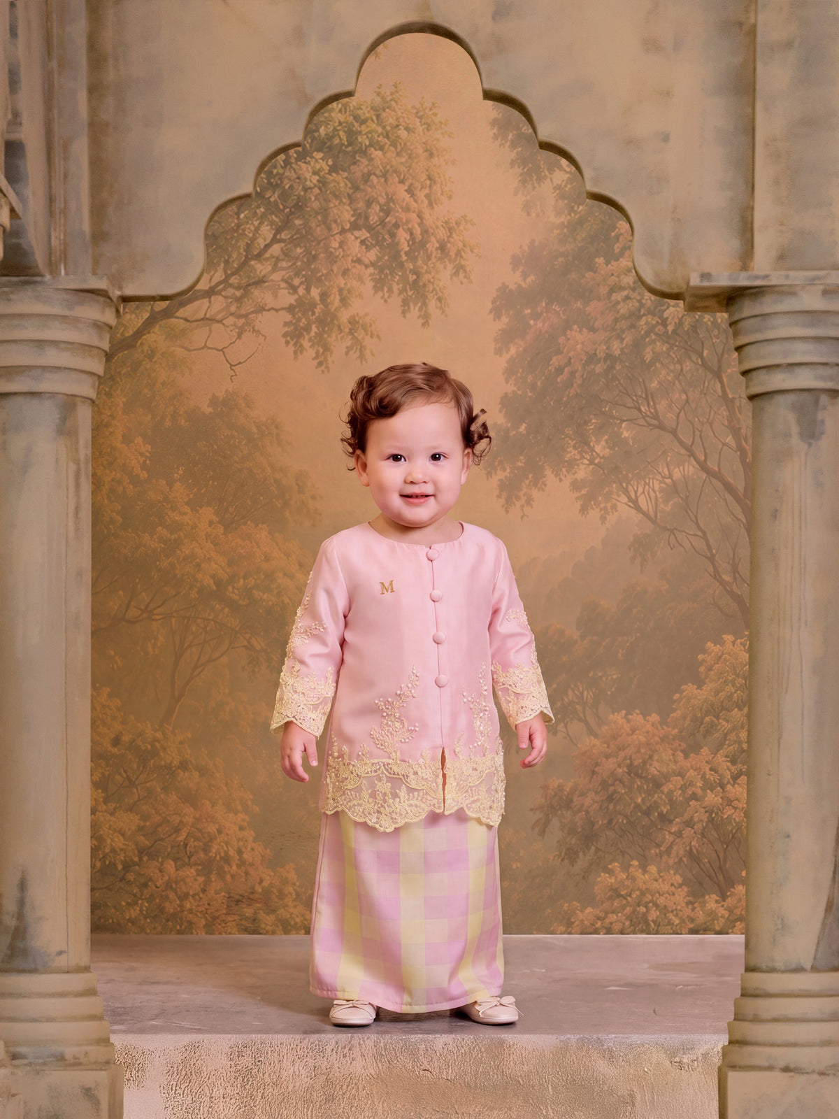 NILAM SERIES | NILAM LACEY KEBAYA BABY - BANANA STRAWBERRY