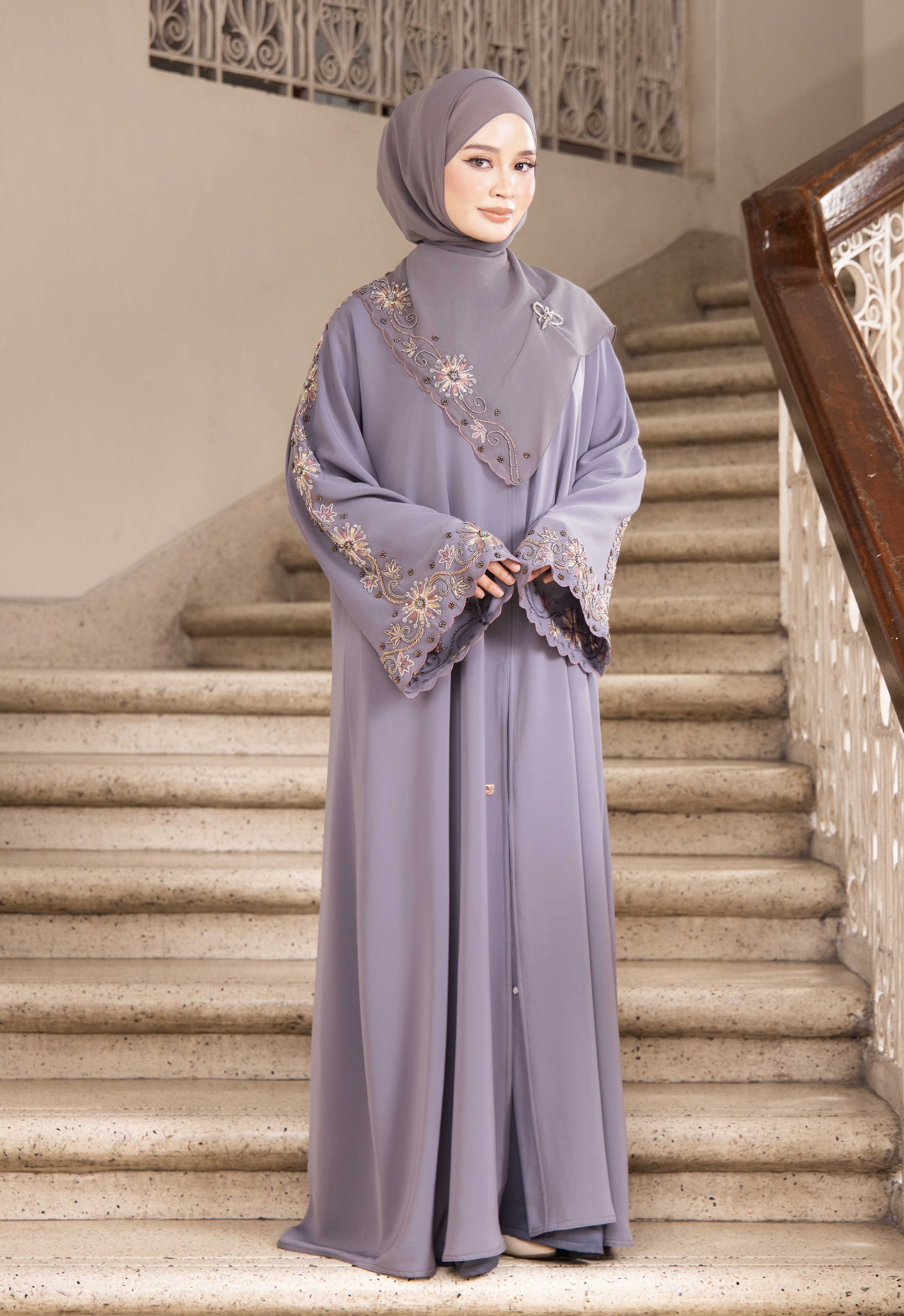 NAJJAH PREMIUM ABAYA - GRAY