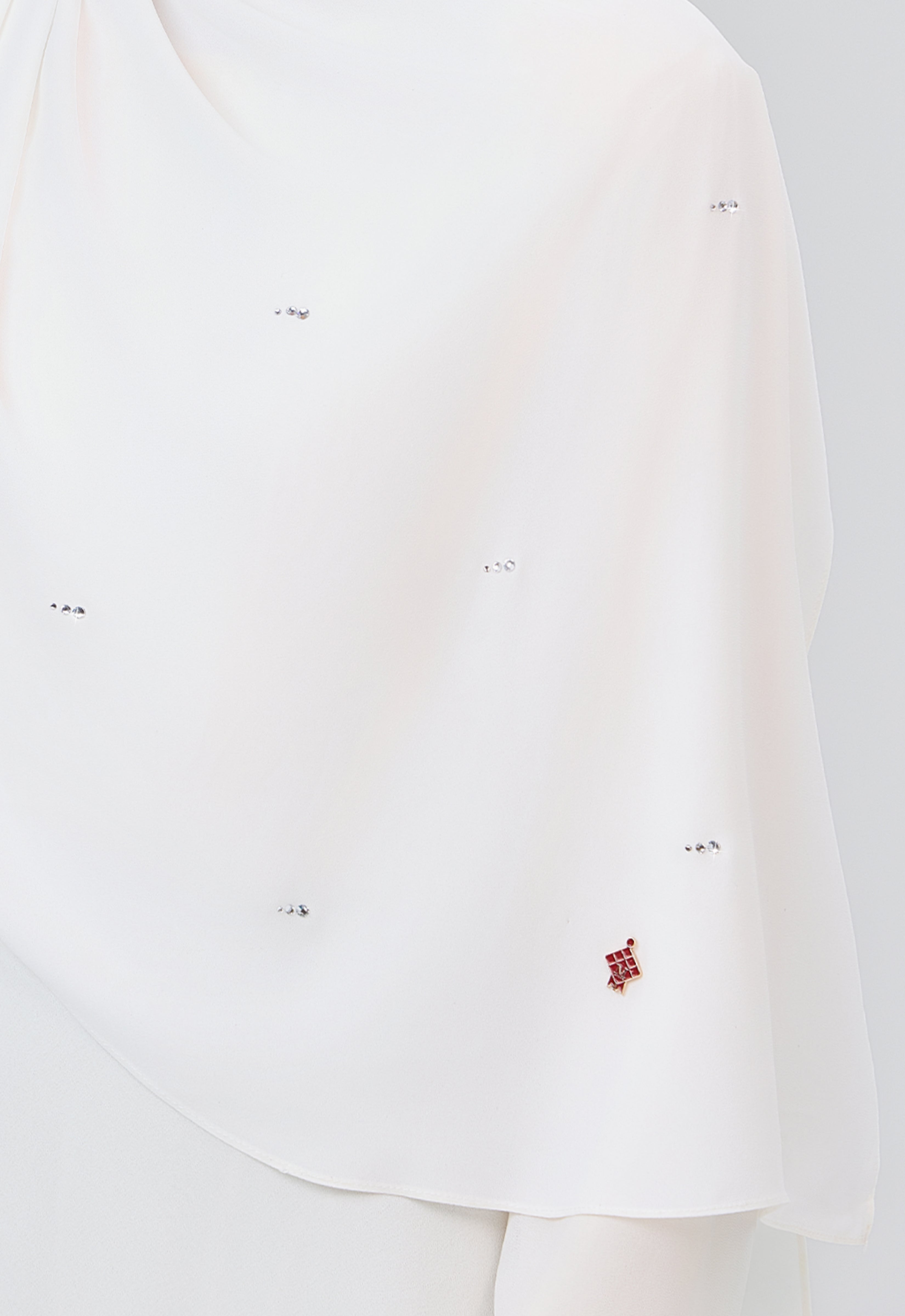 MINAZ HIJAB | SETULUS RAYA PLAIN STONE SHAWL - OFF WHITE