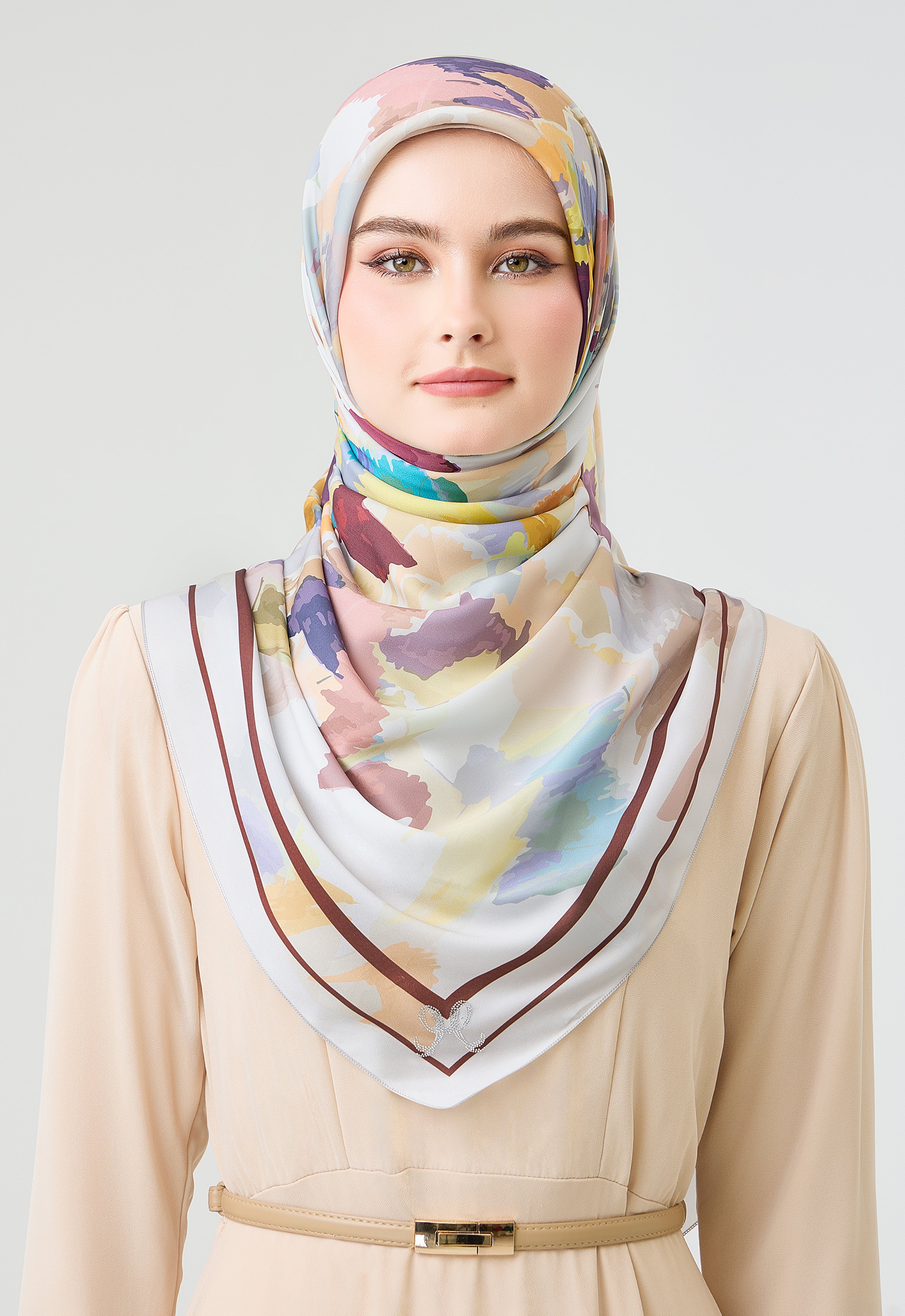 MINAZ Scarf | Origami - Light Gray