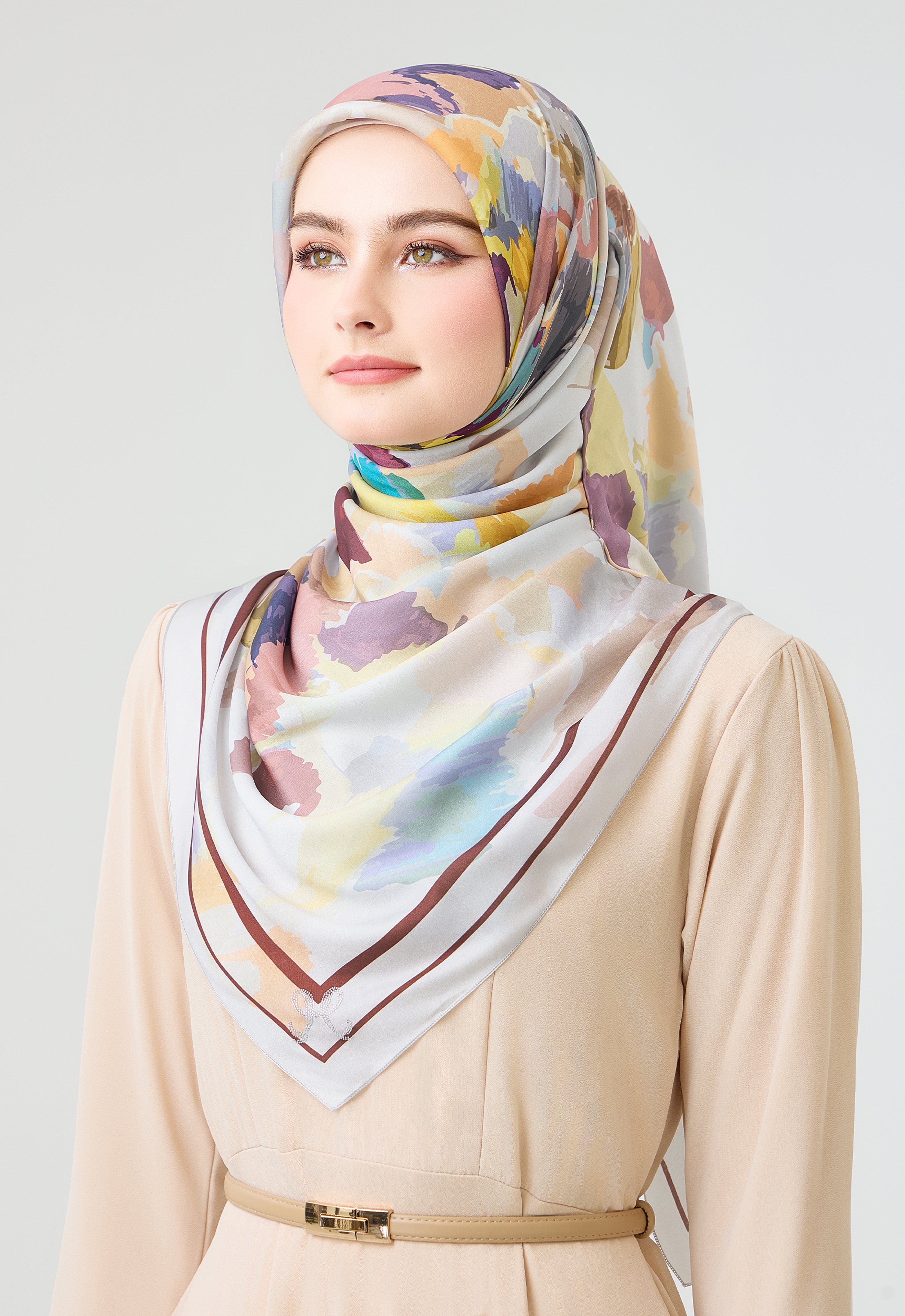 MINAZ Scarf | Origami - Light Gray