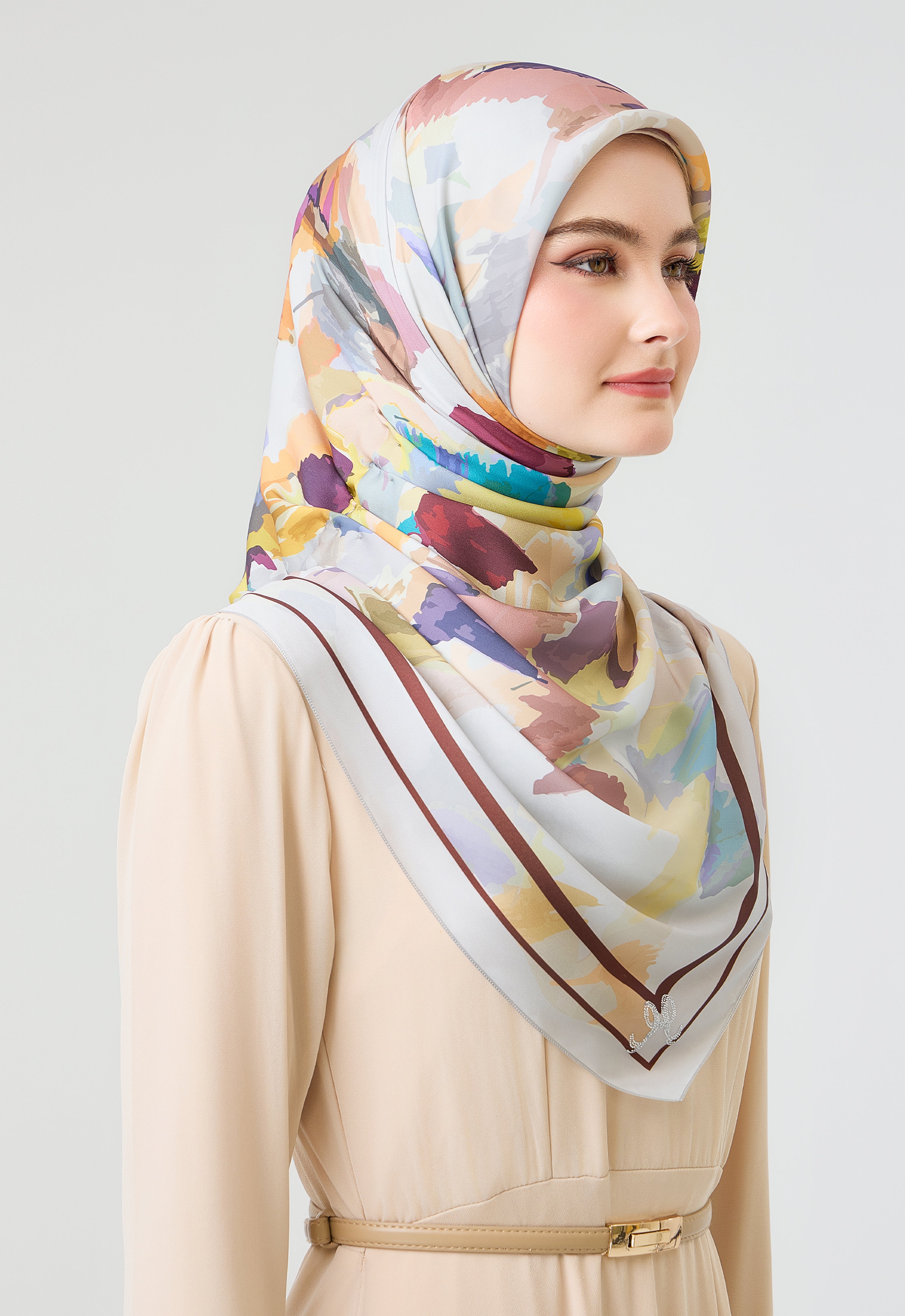 MINAZ Scarf | Origami - Light Gray
