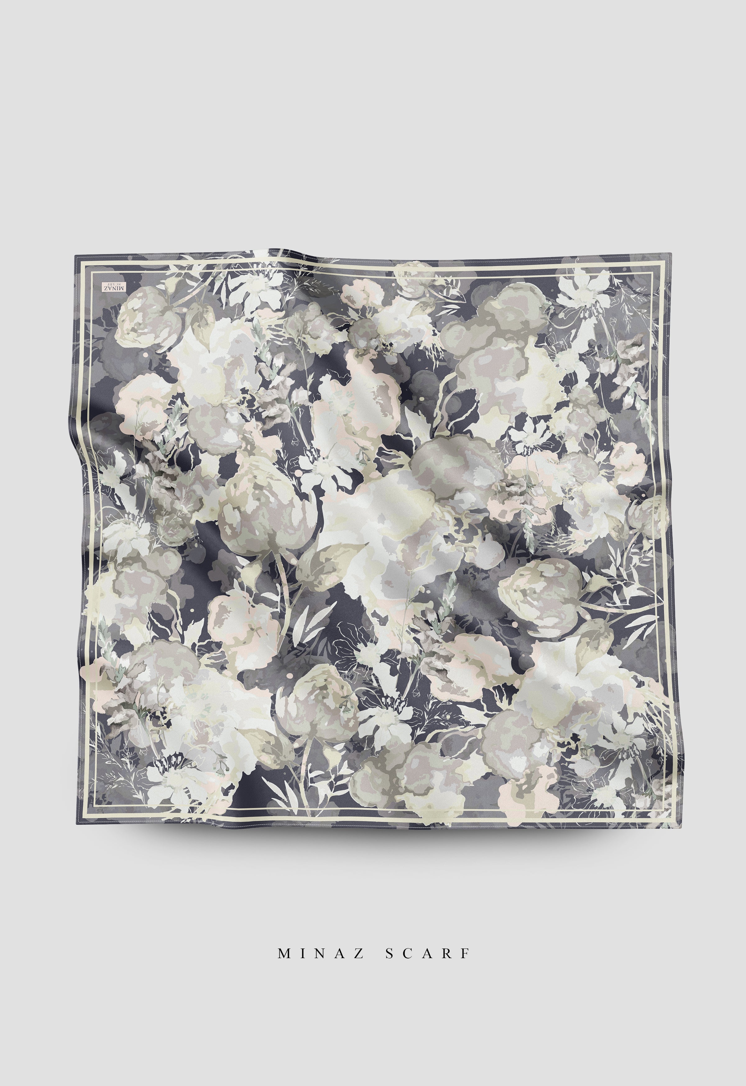 MINAZ Scarf | Petals - Dark Gray