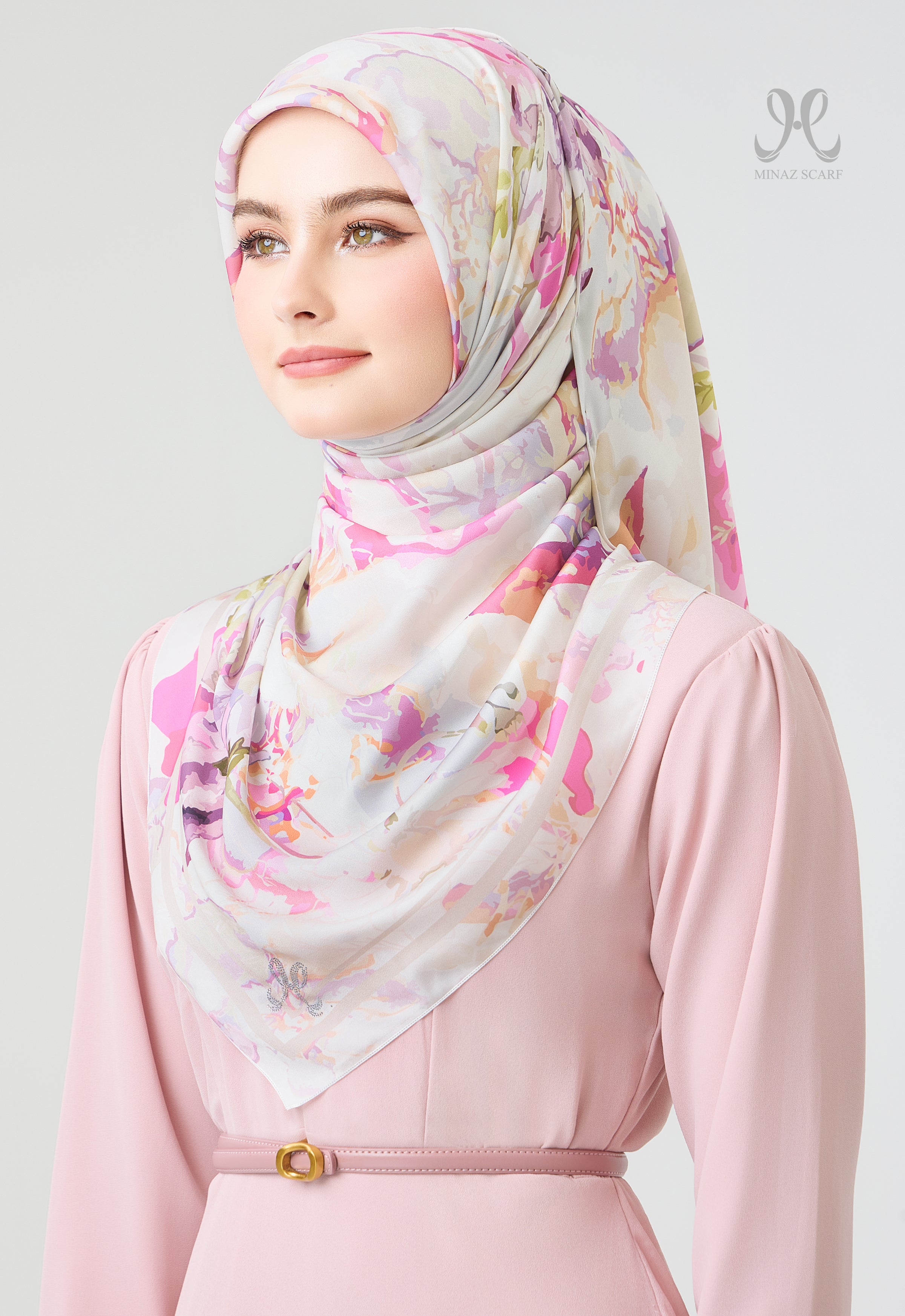 MINAZ Scarf | Petals - Pink