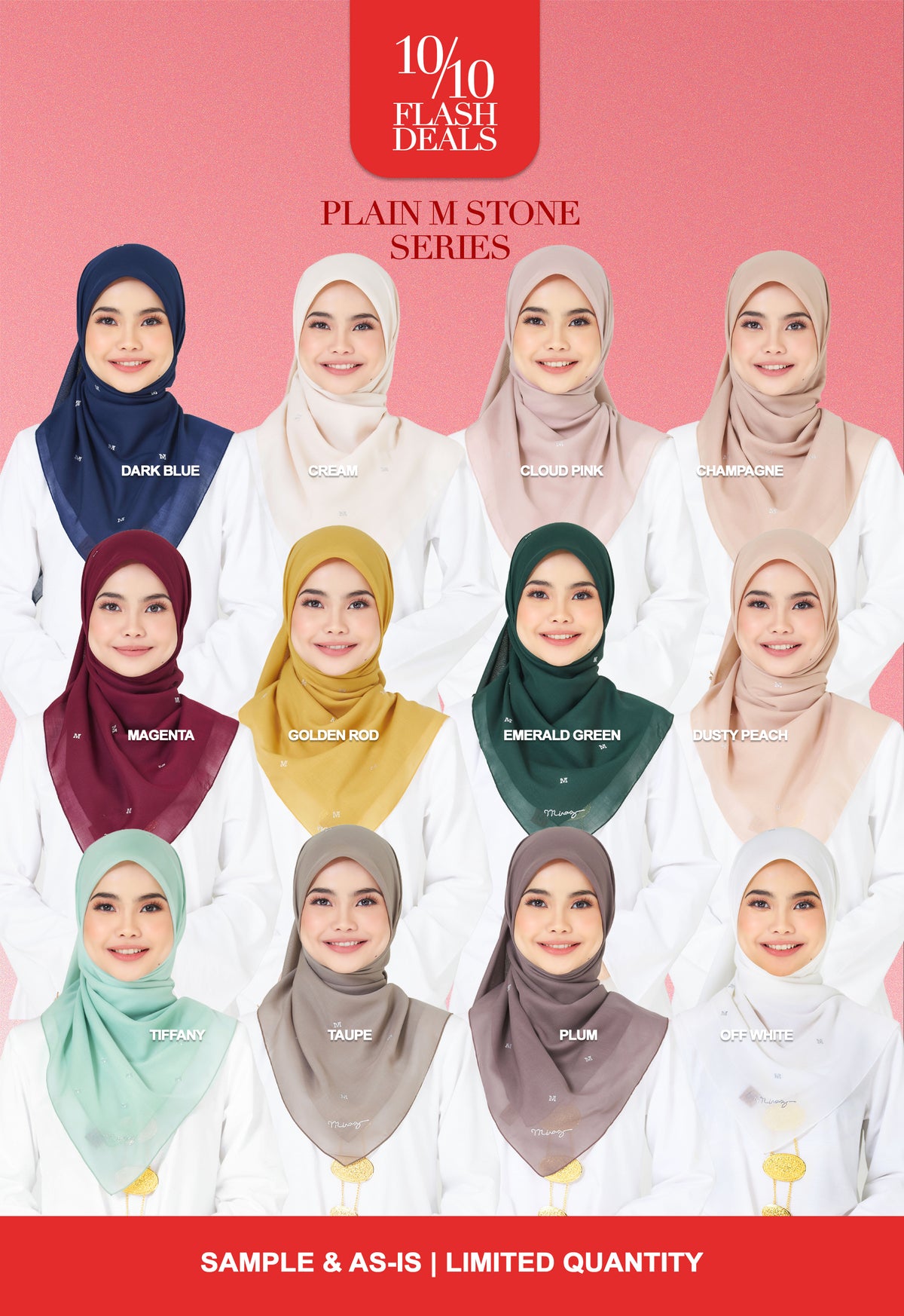 MINAZ HIJAB - PLAIN MSTONE SERIES