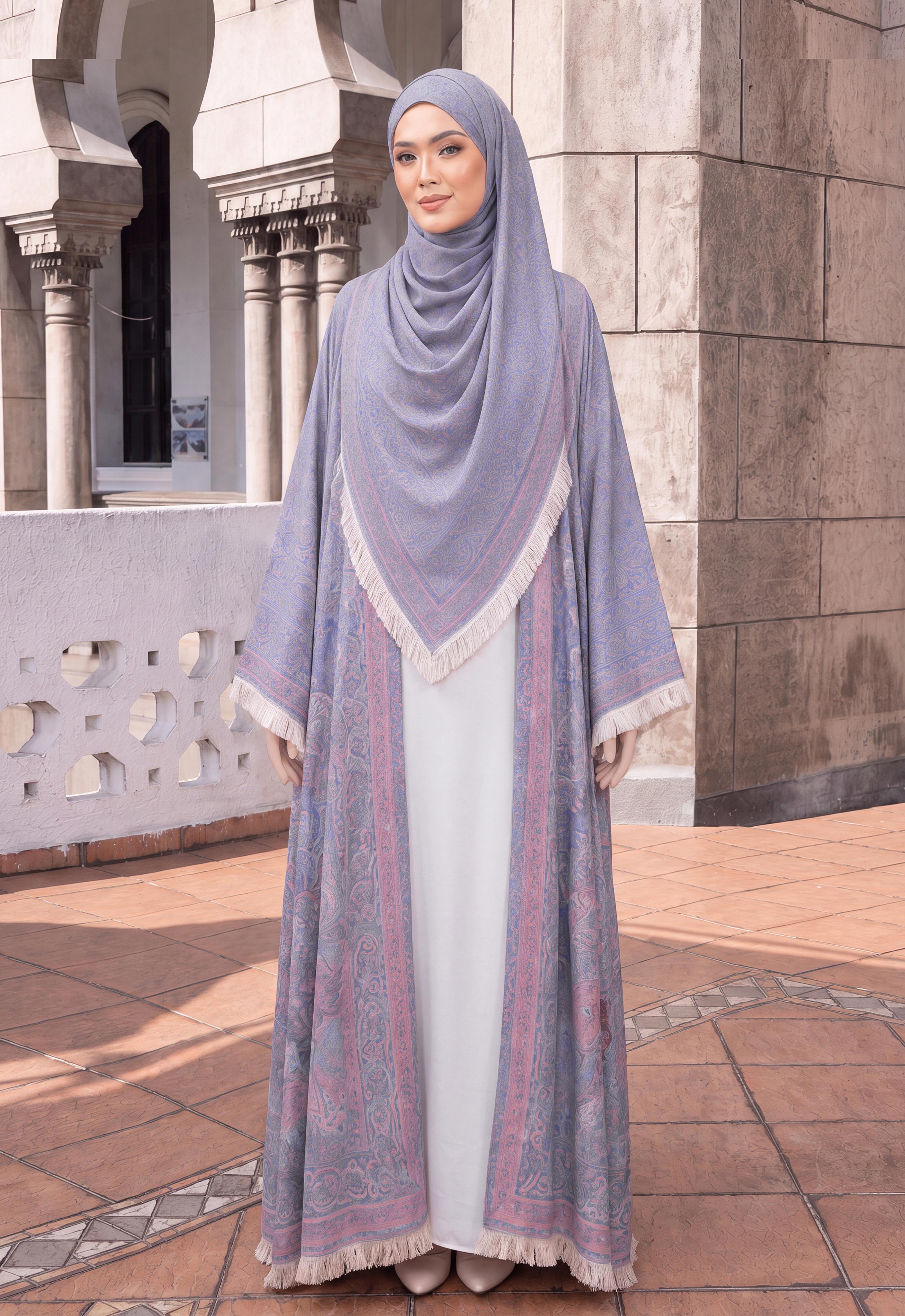 MINAZ JALABIYA | PASHMINA ABAYA - LAVENDER