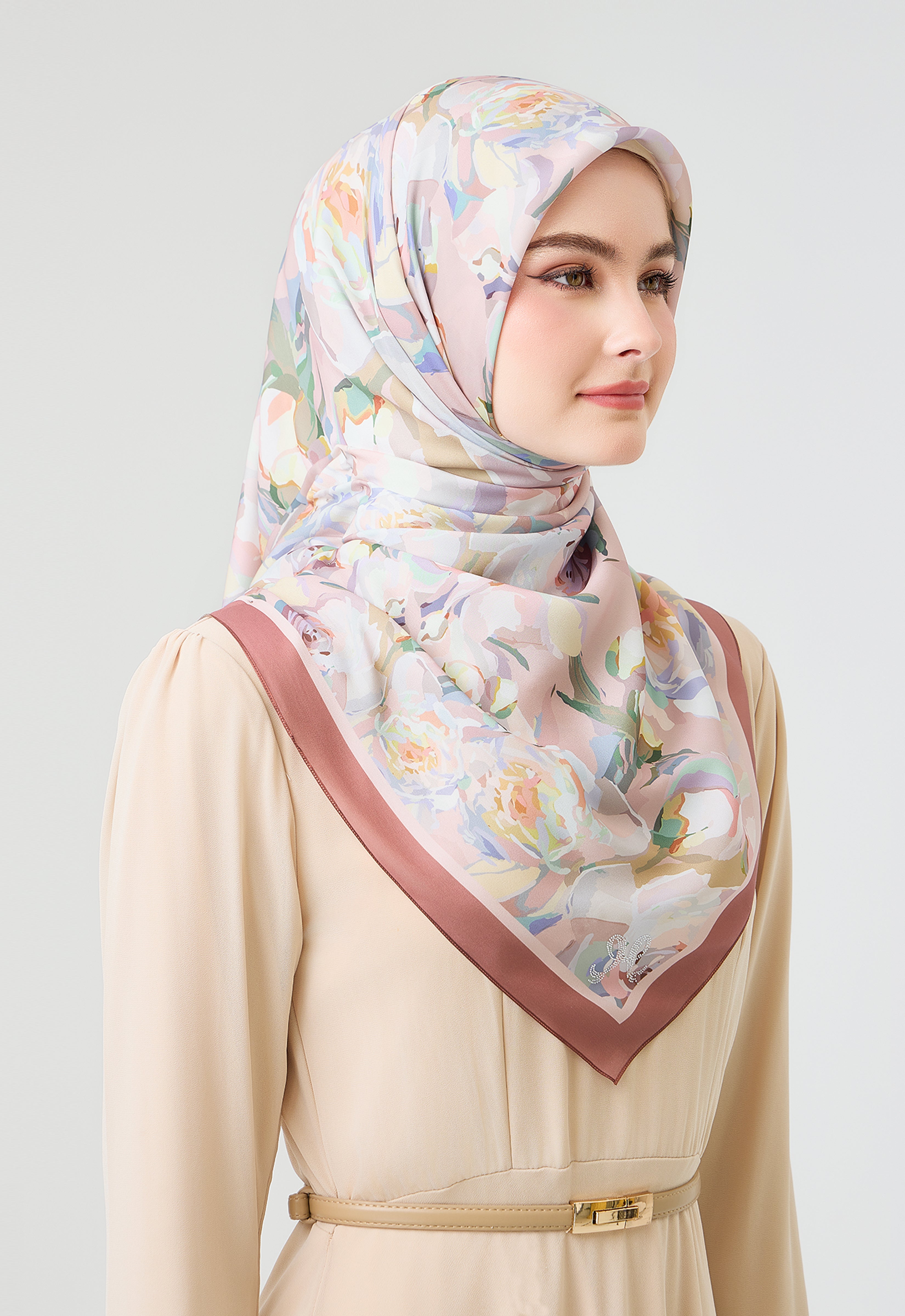 MINAZ Scarf | Rosella - Soft Brown
