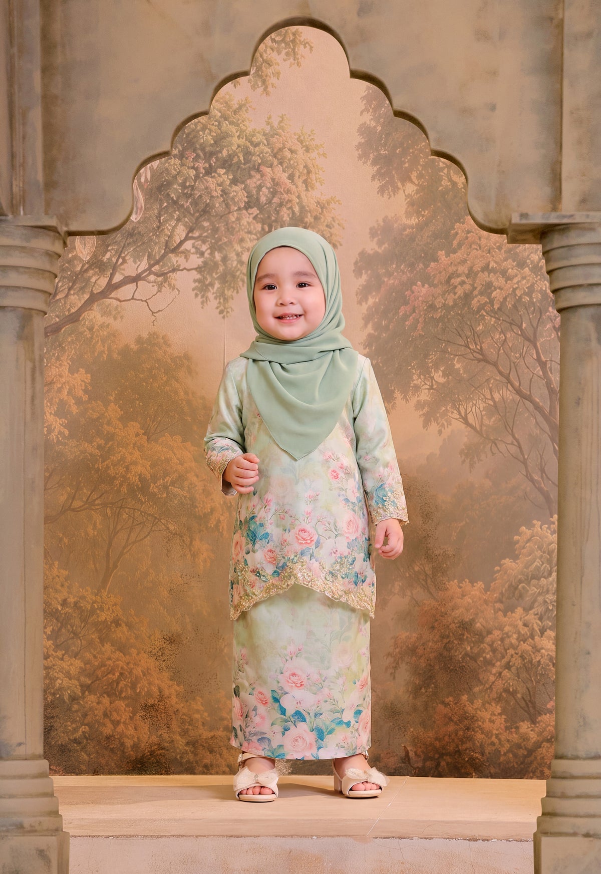 LUXE SERIES | ROSEY KURUNG KIDS - SAGE GREEN