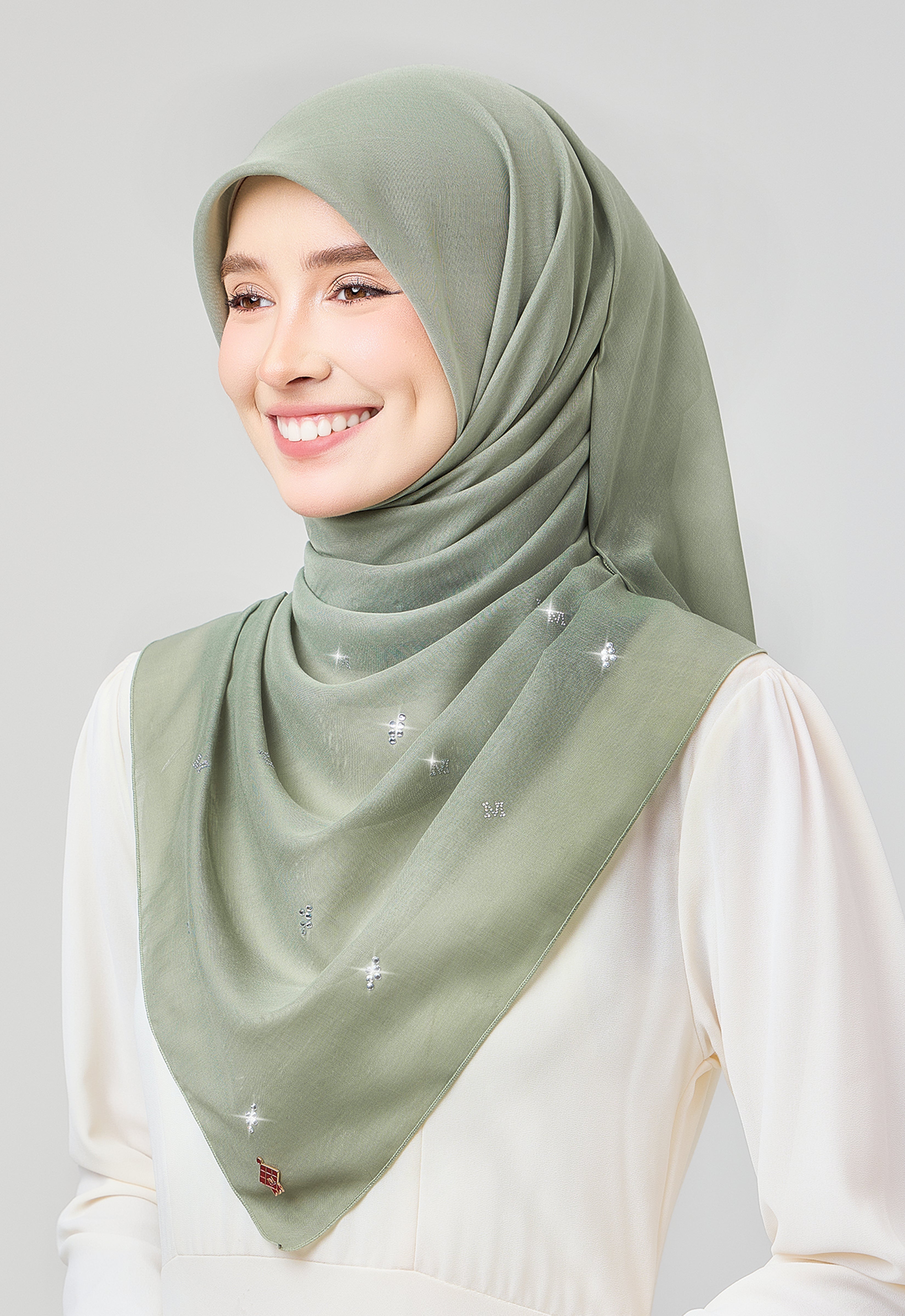 SETULUS RAYA PLAIN STONE - SAGE GREEN