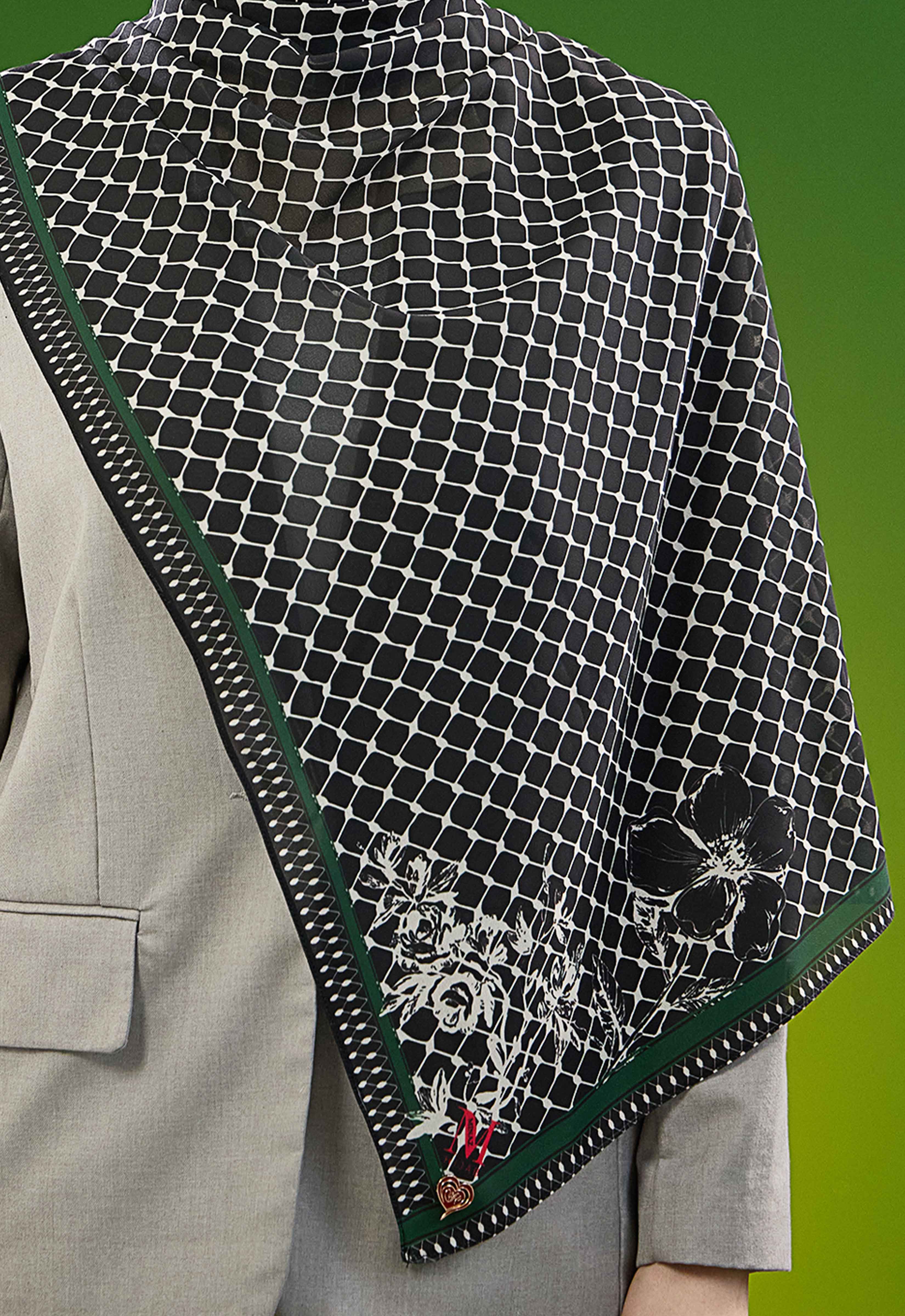 FREE PALESTINE SHAWL - KUFIYA BLACK