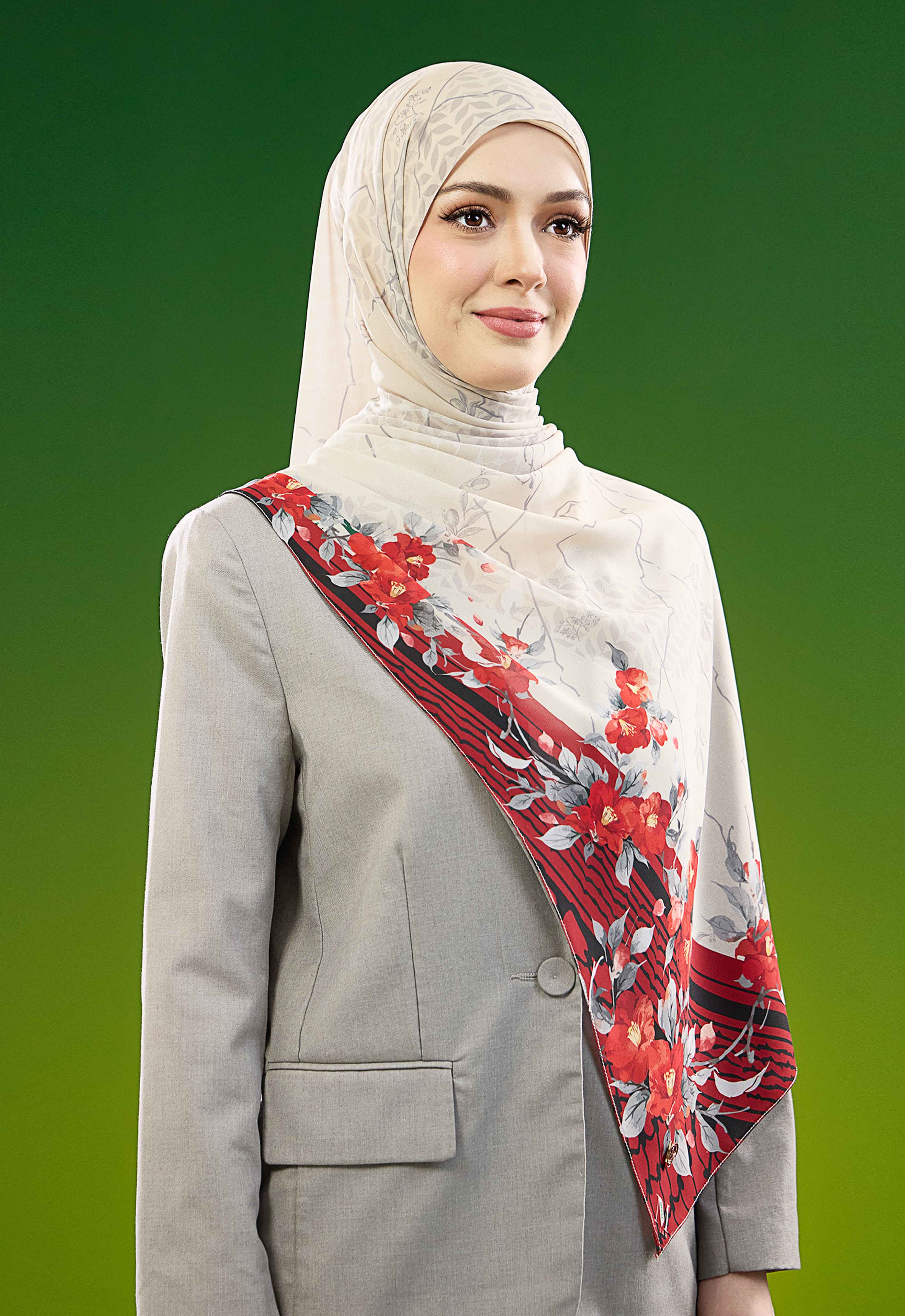 FREE PALESTINE SHAWL - PALESTINE BLOOM CHAMPAGNE