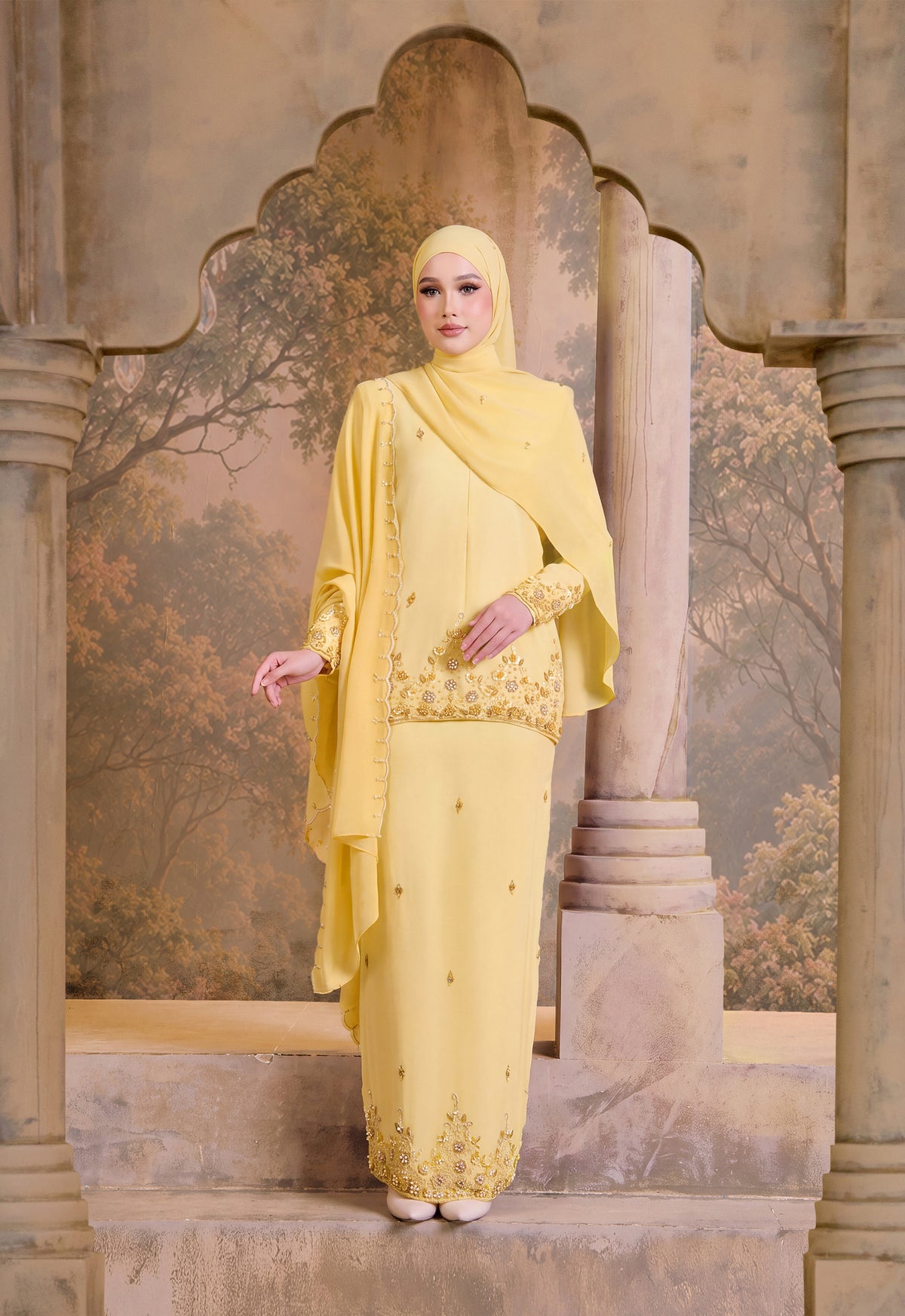 SUPER LUXE SERIES |THALIA MINI KURUNG - BUTTER YELLOW