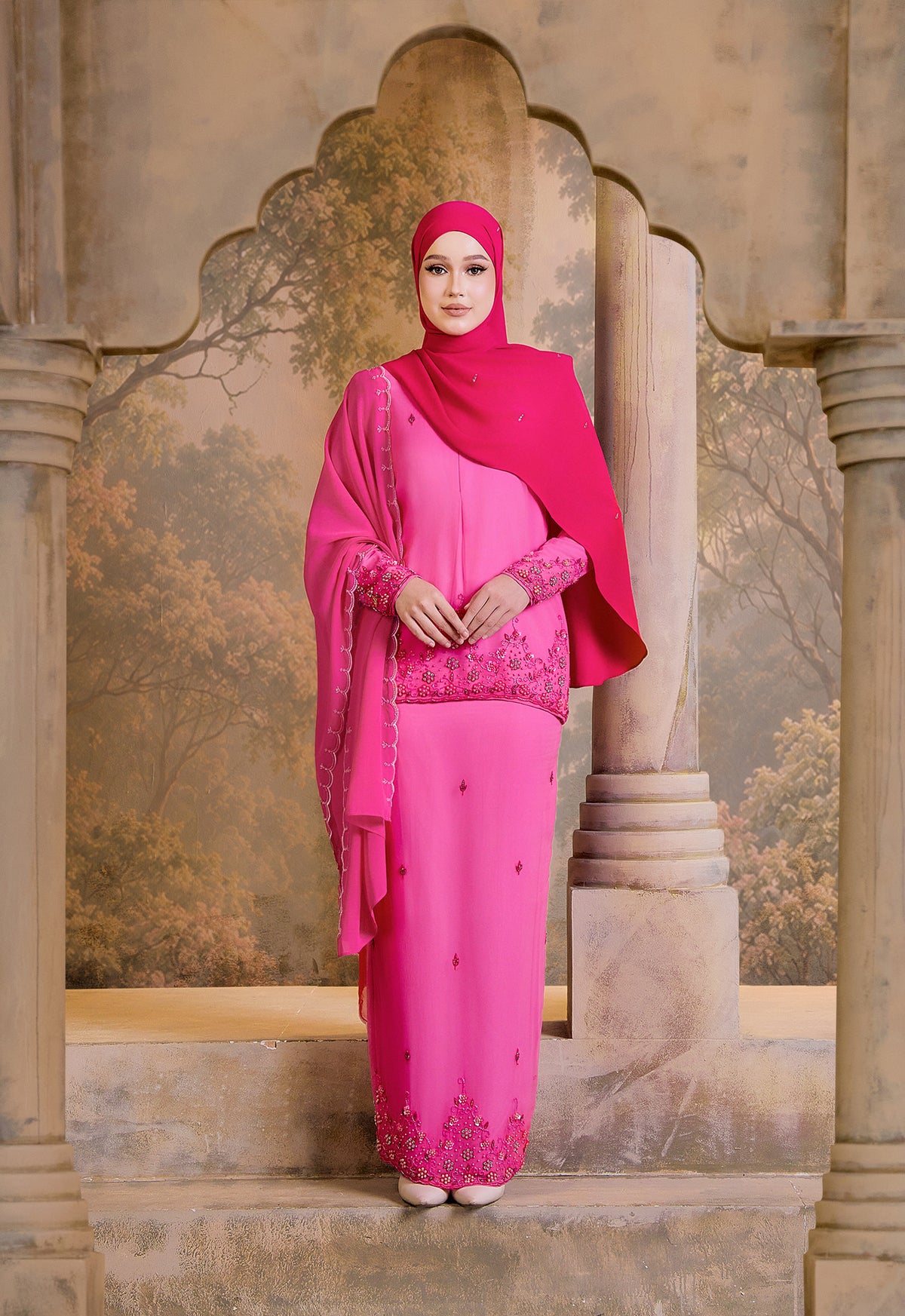 SUPER LUXE SERIES |THALIA MINI KURUNG - FUSCHIA