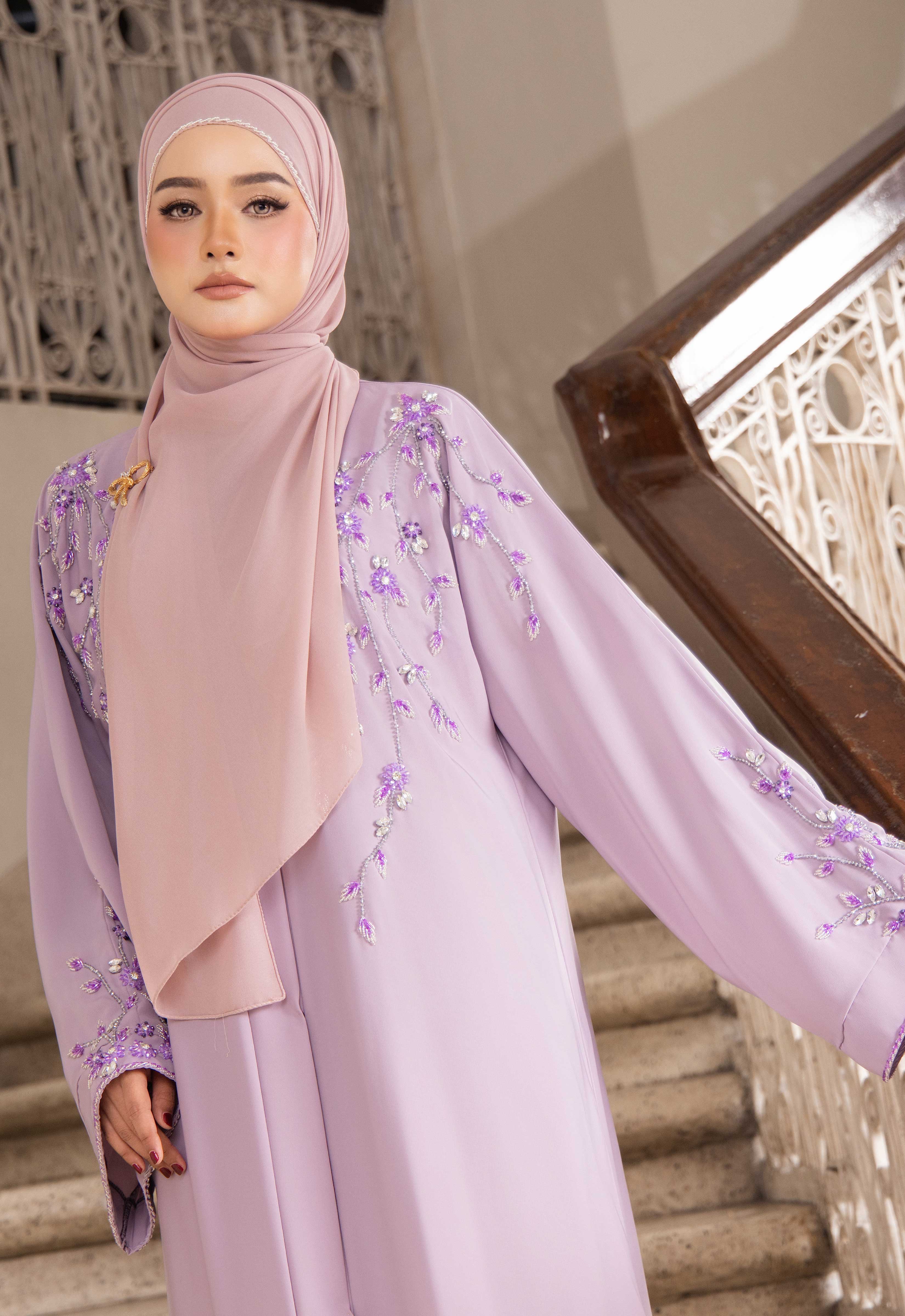 TASNEEM LUXE ABAYA - PASTEL PURPLE