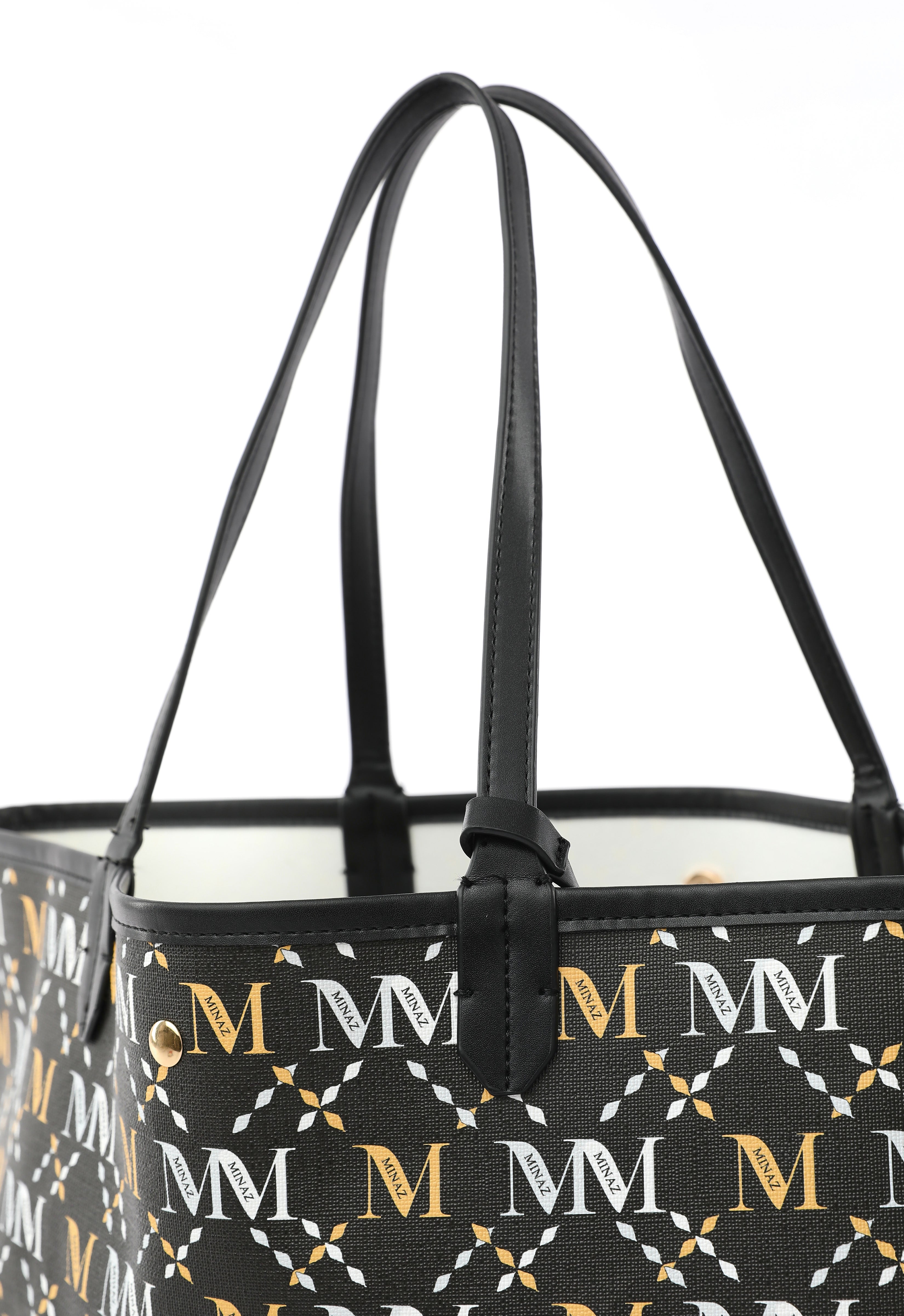 ARYA MONOGRAM TOTE BAG - BLACK