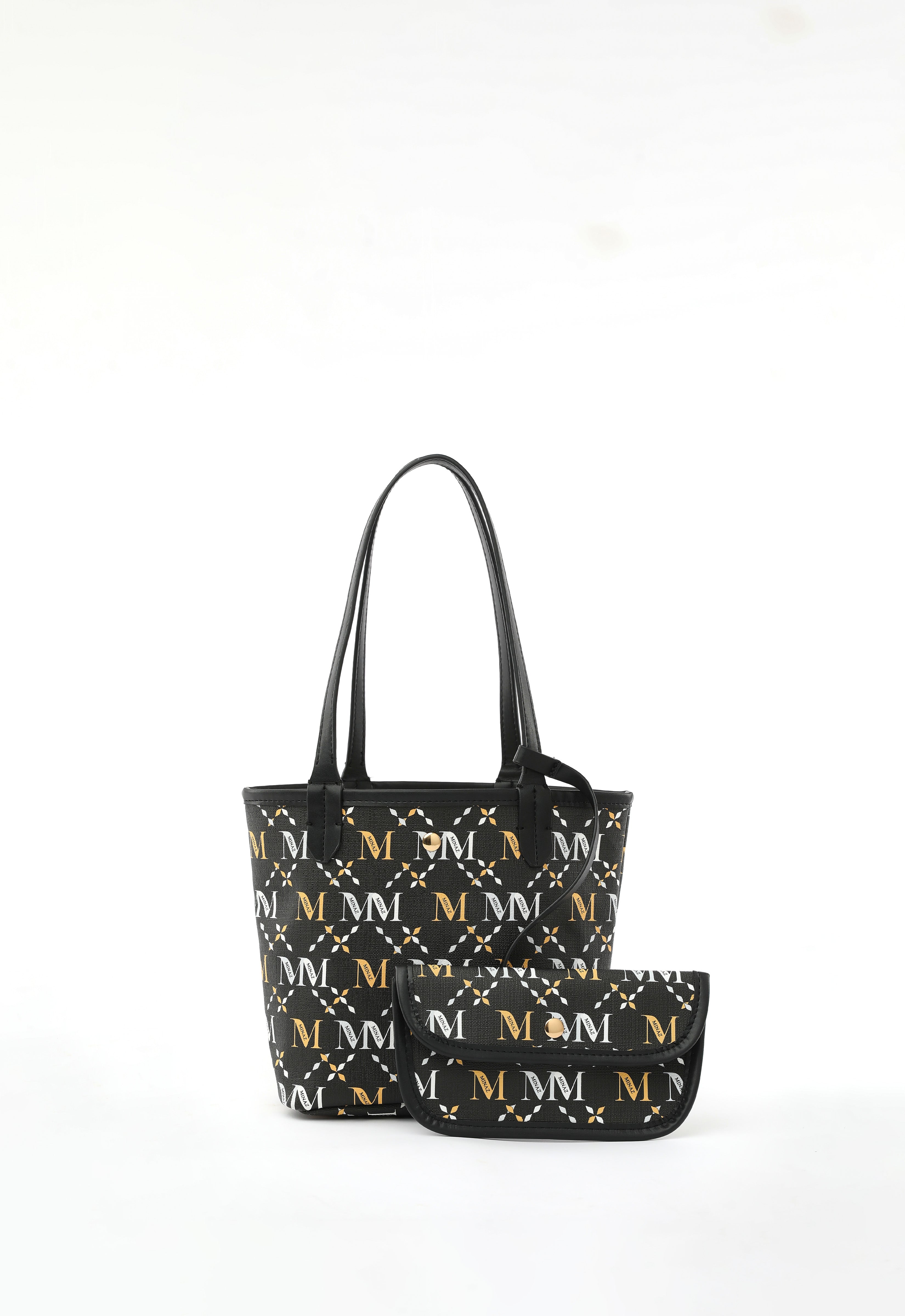 ARYA MONOGRAM TOTE BAG - BLACK