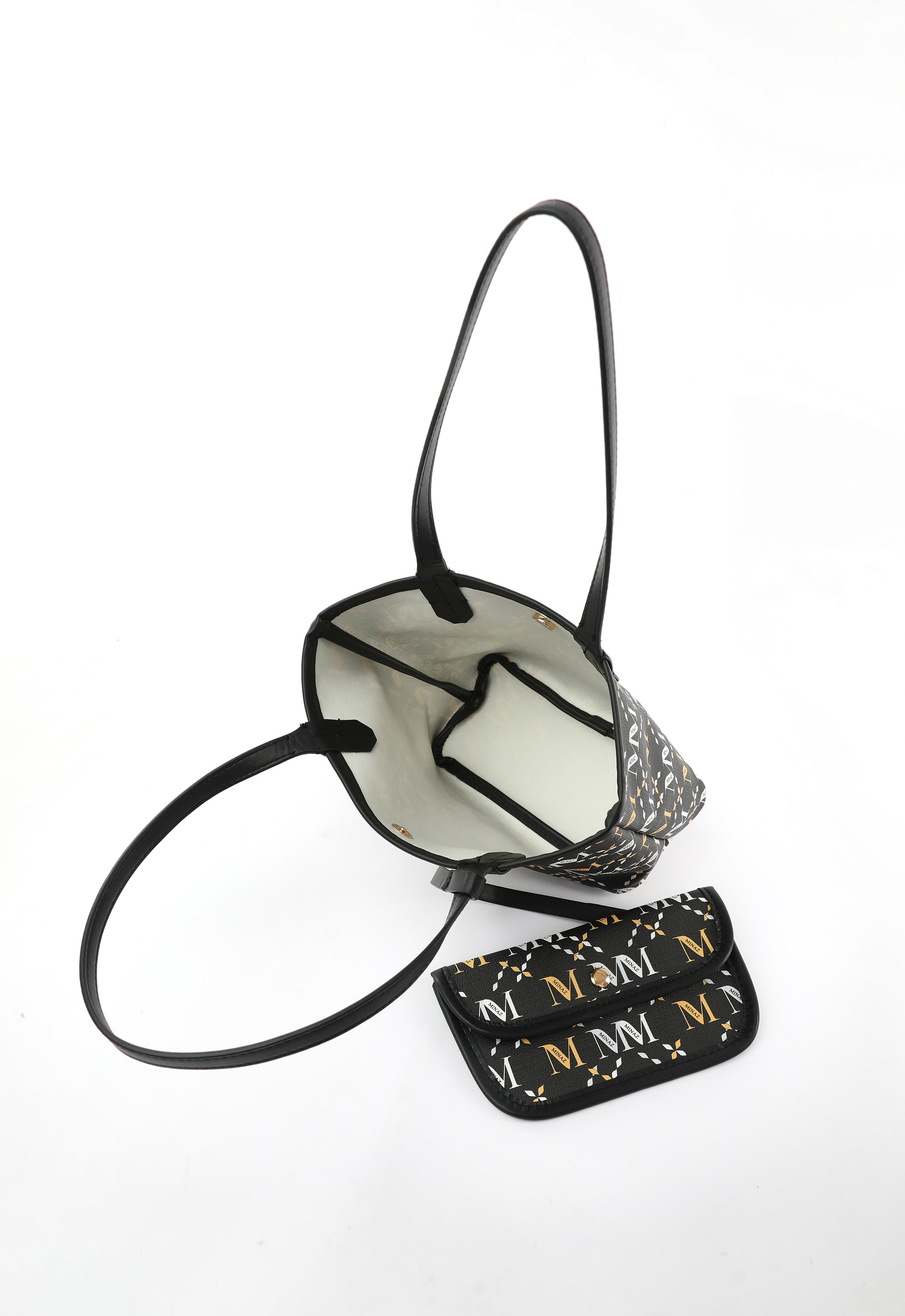 ARYA MONOGRAM TOTE BAG - BLACK