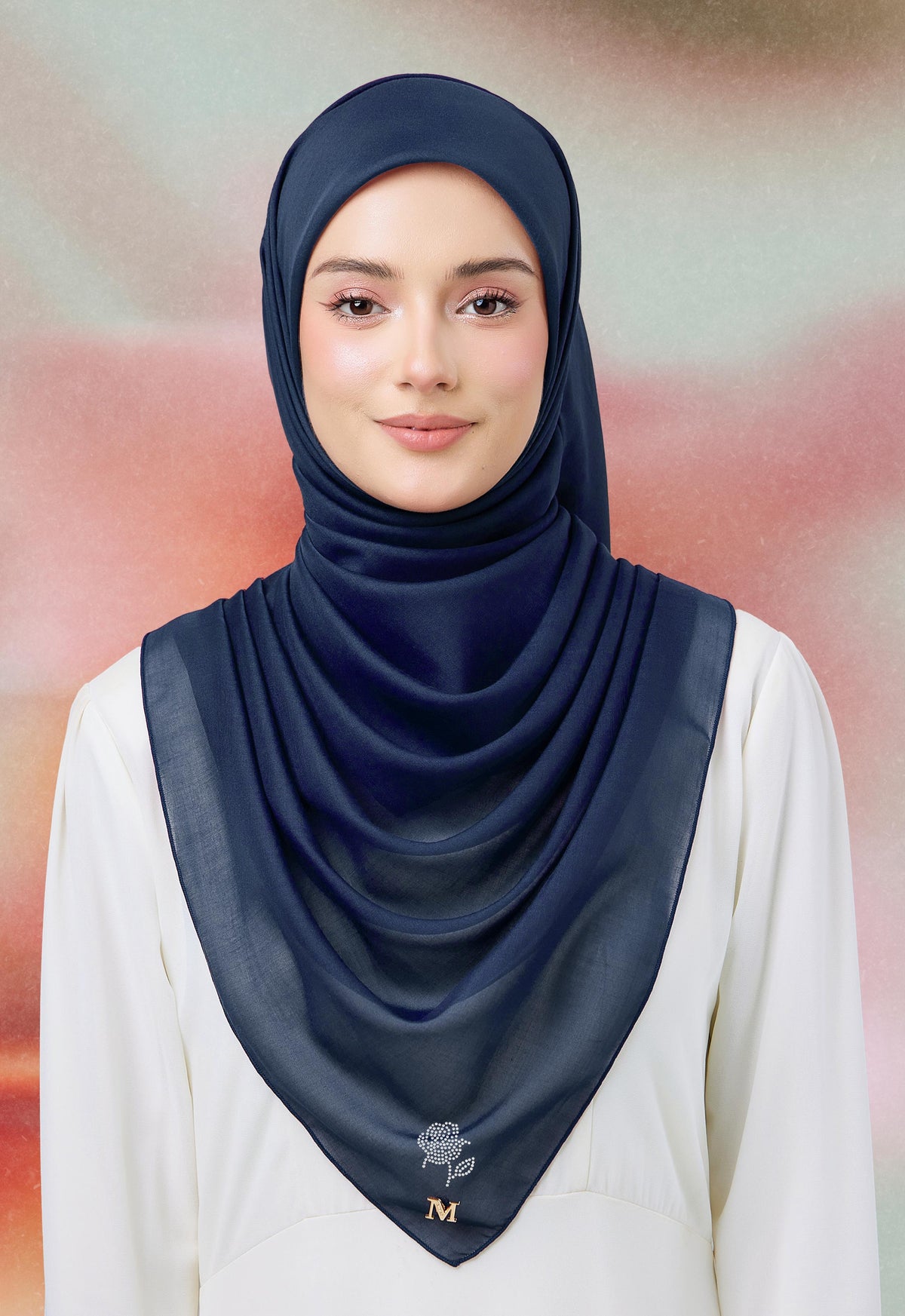MINAZ HIJAB | PLAIN BASIC ROSEY - DARK BLUE