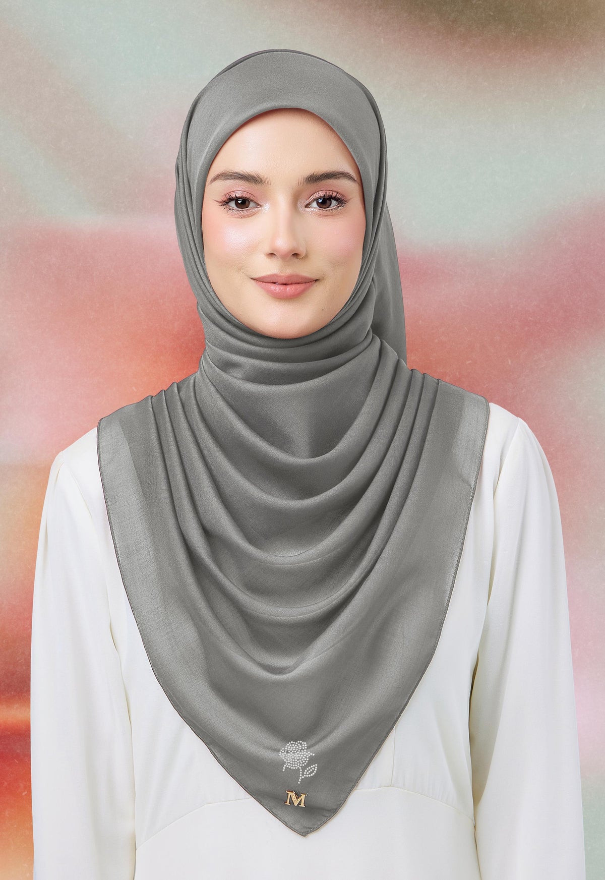 MINAZ HIJAB | PLAIN BASIC ROSEY - DUSTY GRAY