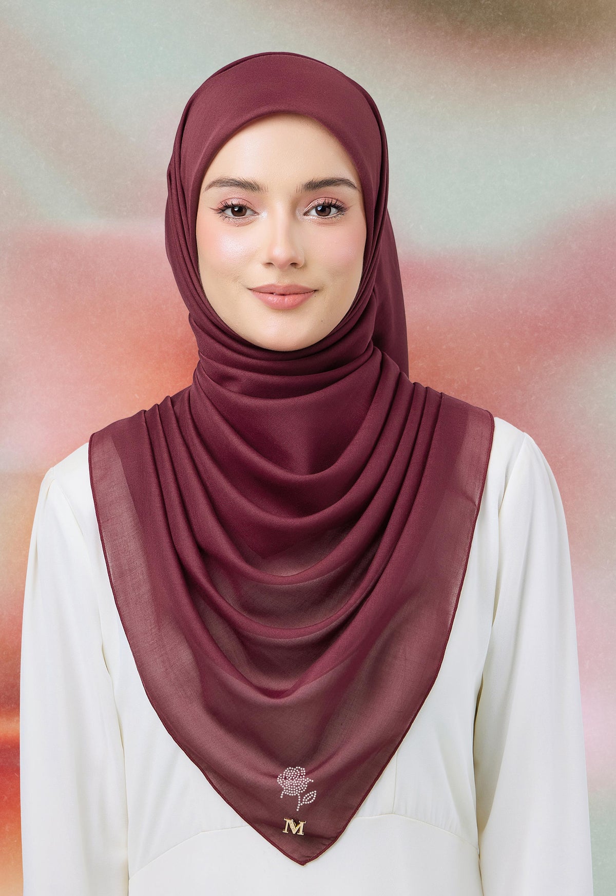 MINAZ HIJAB | PLAIN BASIC ROSEY - MAROON