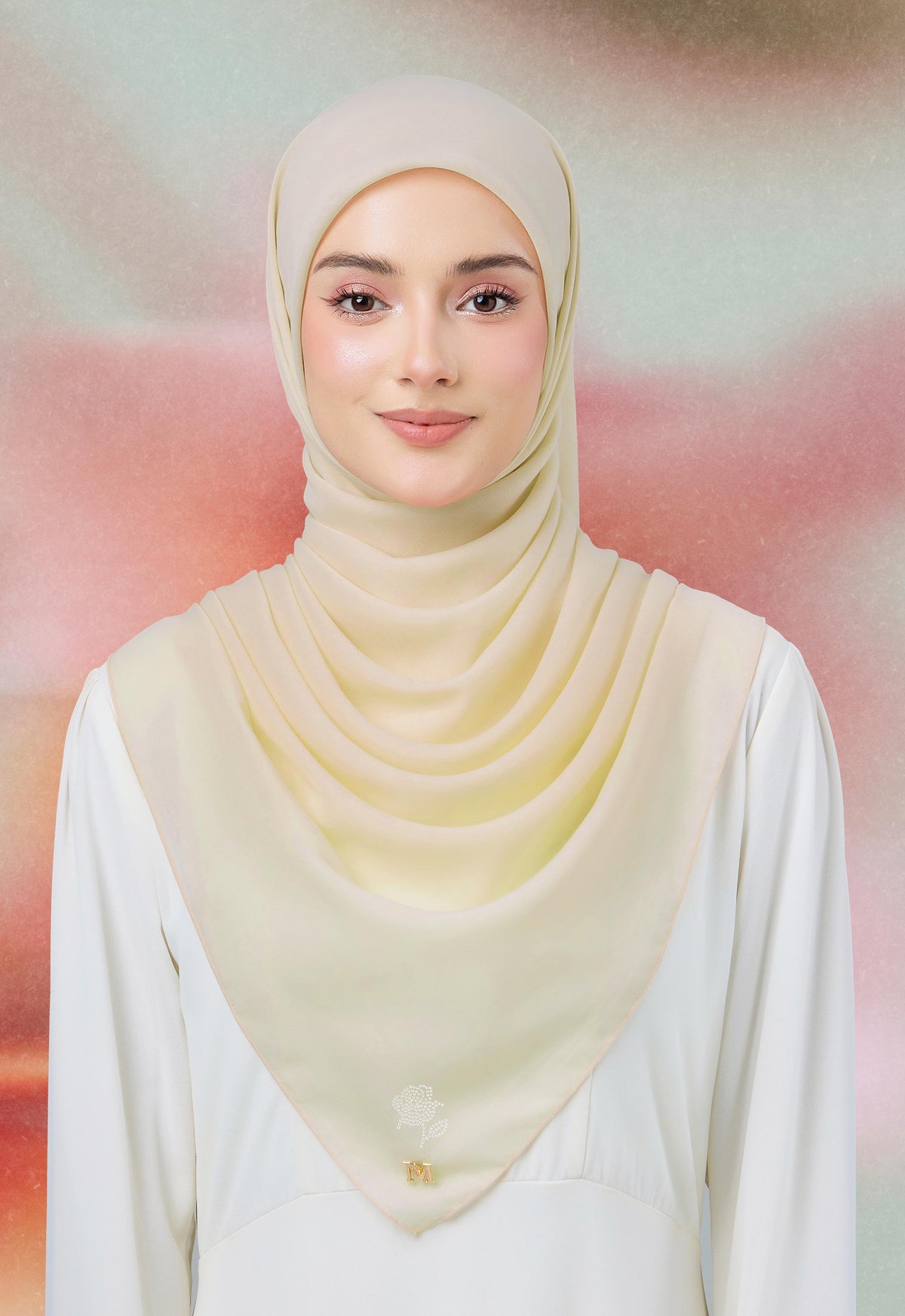 MINAZ HIJAB | PLAIN BASIC ROSEY - SOFT YELLOW