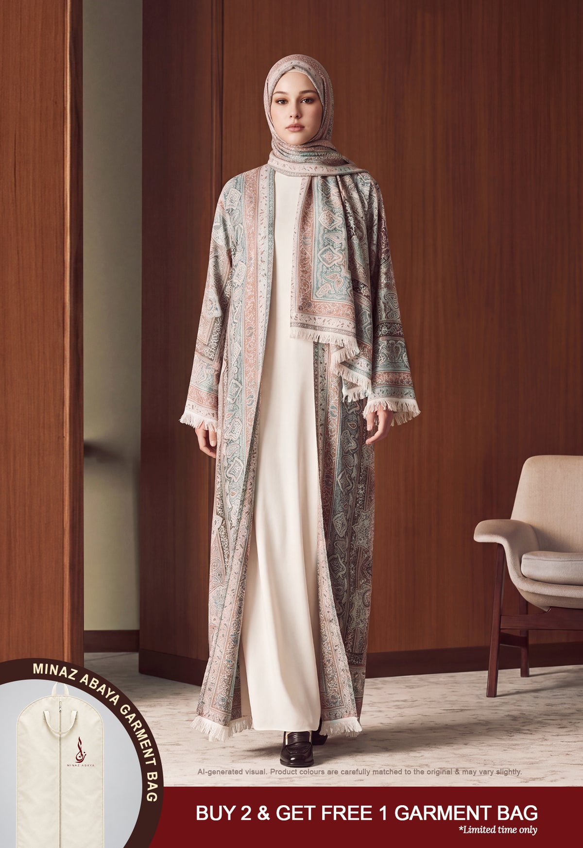 PASHMINA ABAYA - BRICK ORANGE