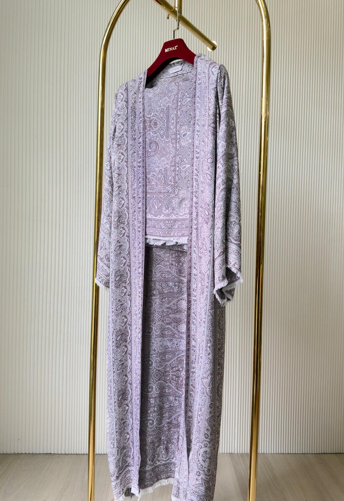 MINAZ JALABIYA | PASHMINA ABAYA - PLUM GREY