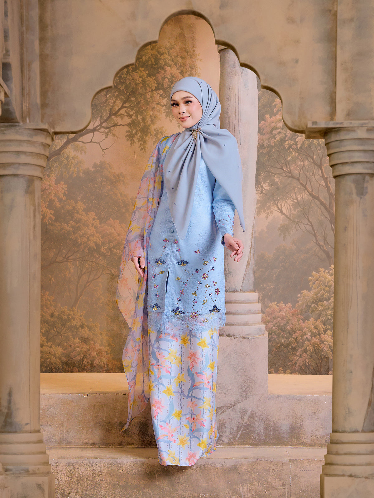 WIRDA SERIES | WIRDA LACEY KEBAYA - BLUE