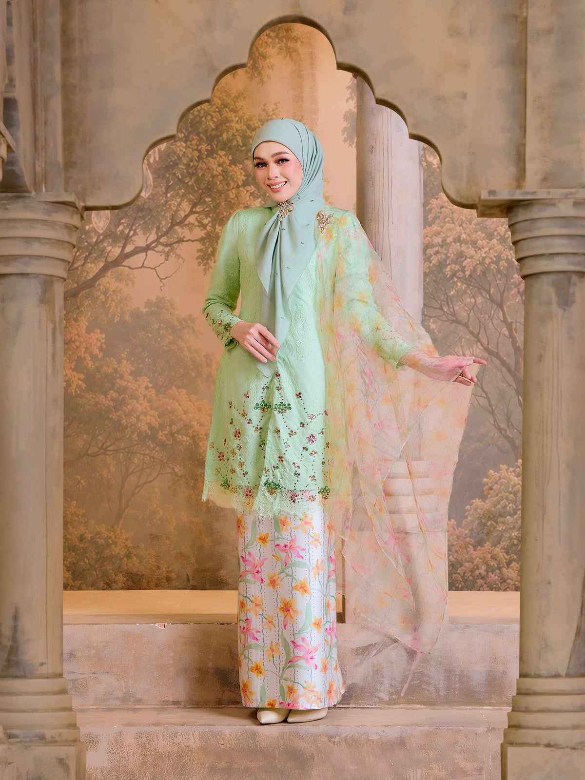 WIRDA SERIES | WIRDA LACEY KEBAYA - GREEN