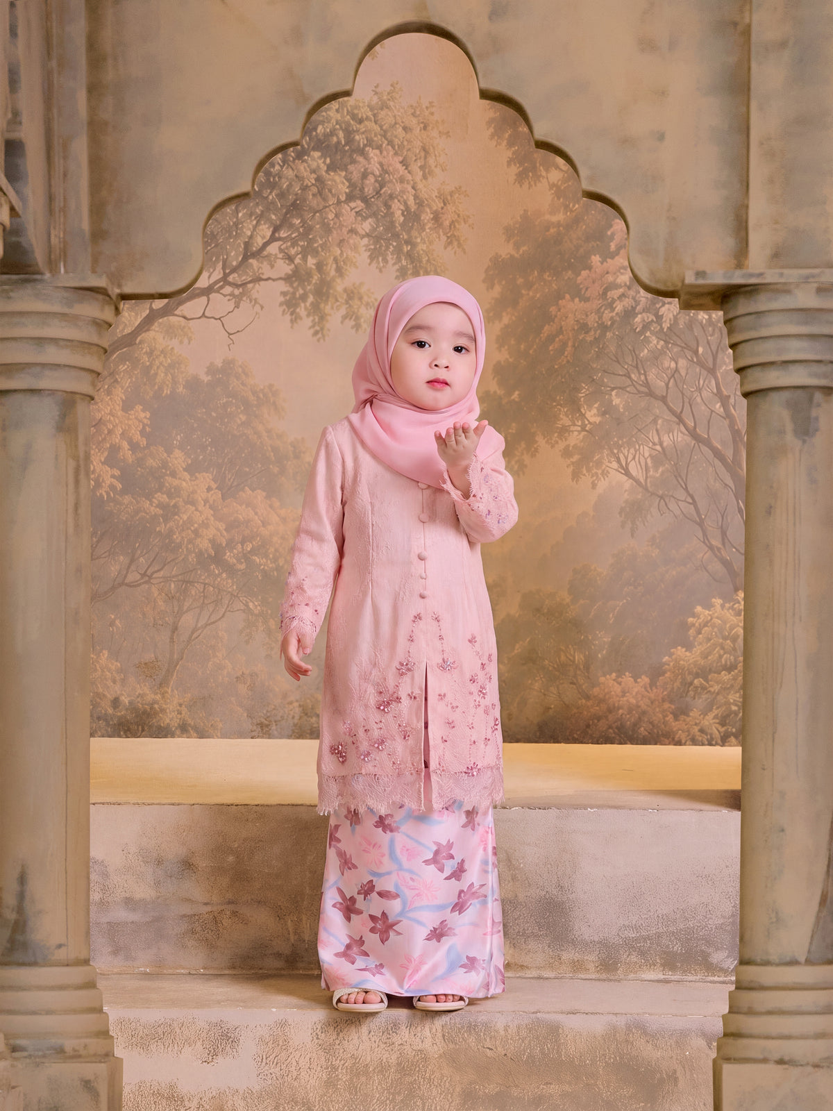 WIRDA SERIES | WIRDA LACEY KEBAYA KIDS - PINK