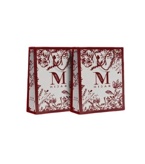 MINAZ HIJAB PAPER BAG 2025 - MAROON CREAM