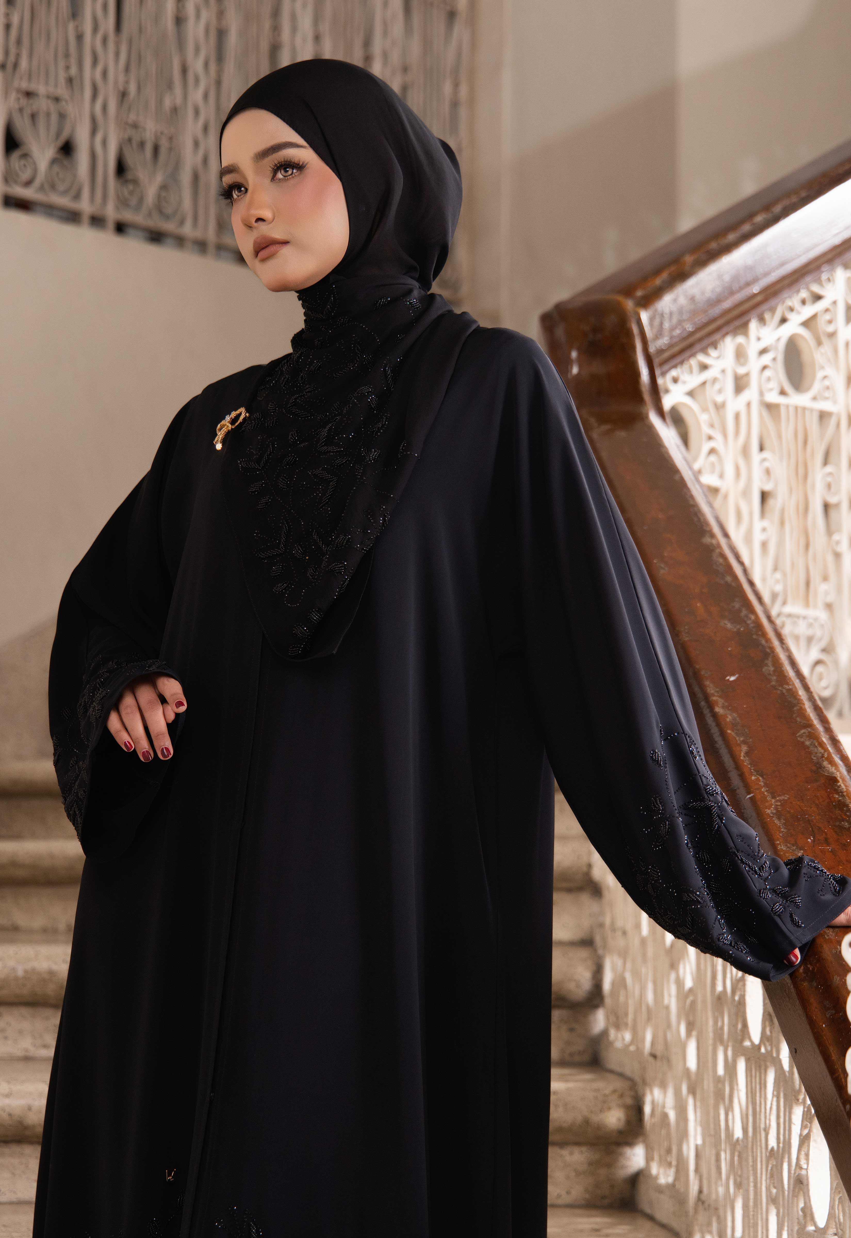 YASMEEN LUXE ABAYA - BLACK