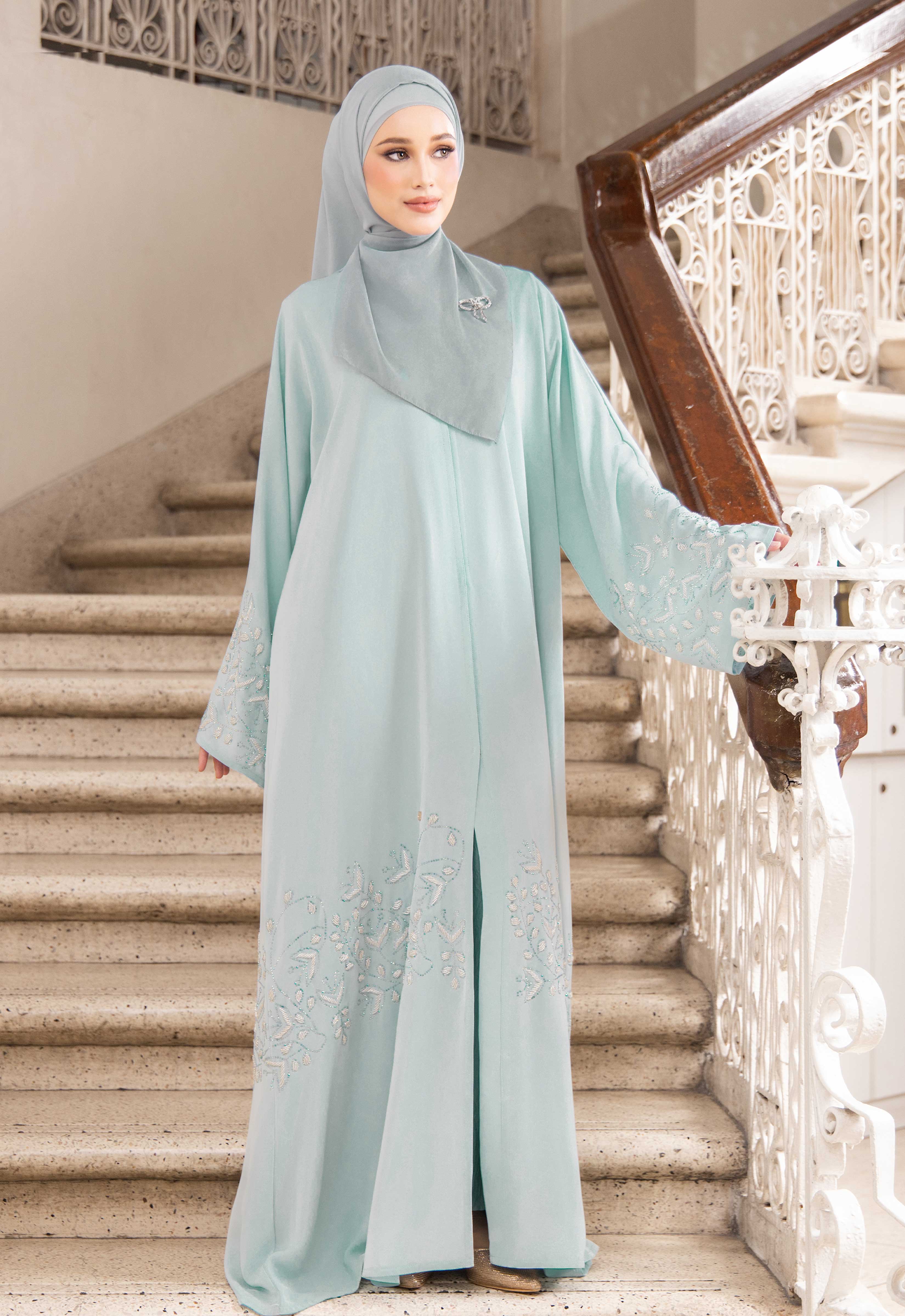 YASMEEN LUXE ABAYA - TIFFANY BLUE