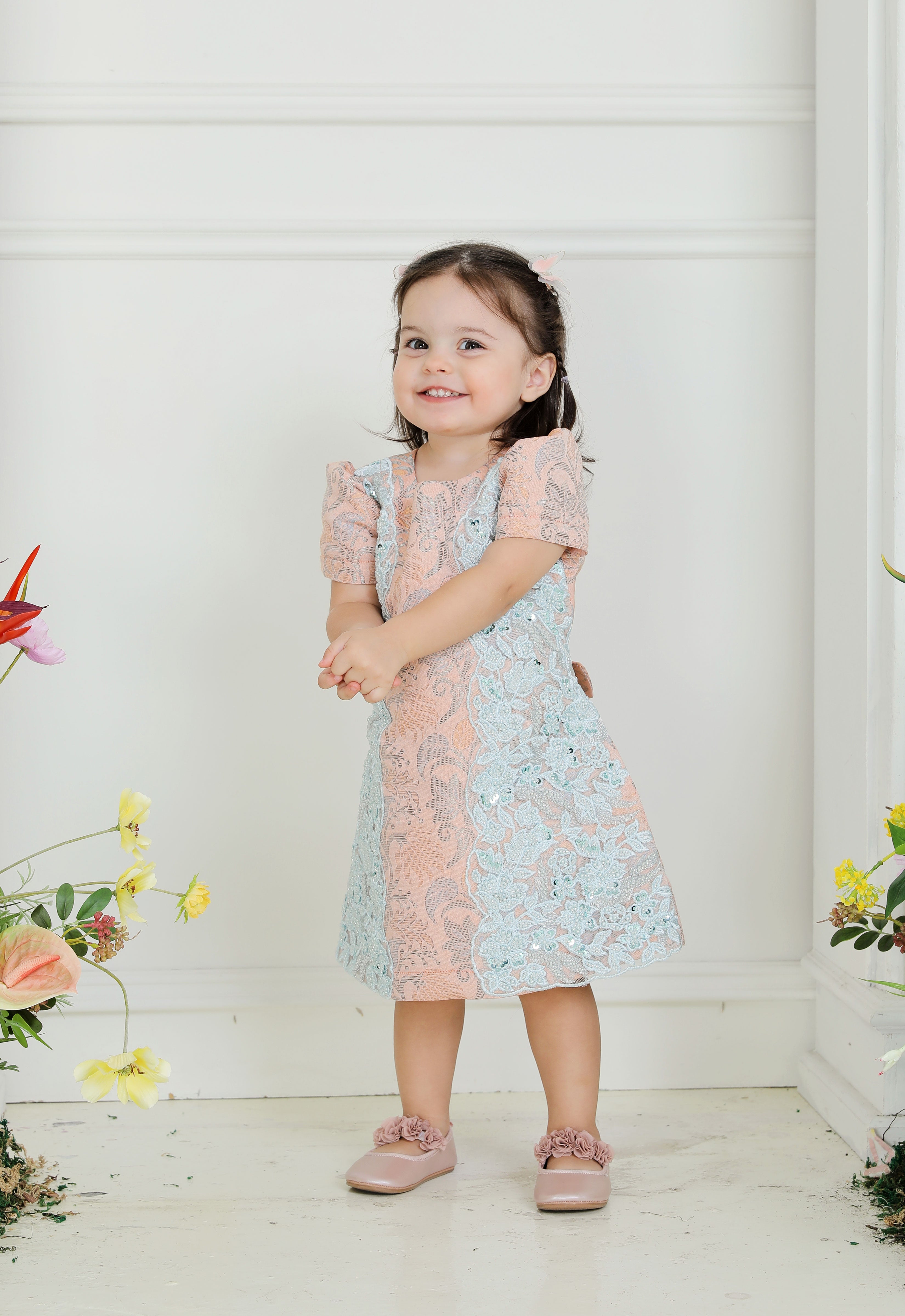 CHE AZIZAH LUXE BABY DRESS - PINK BLUE