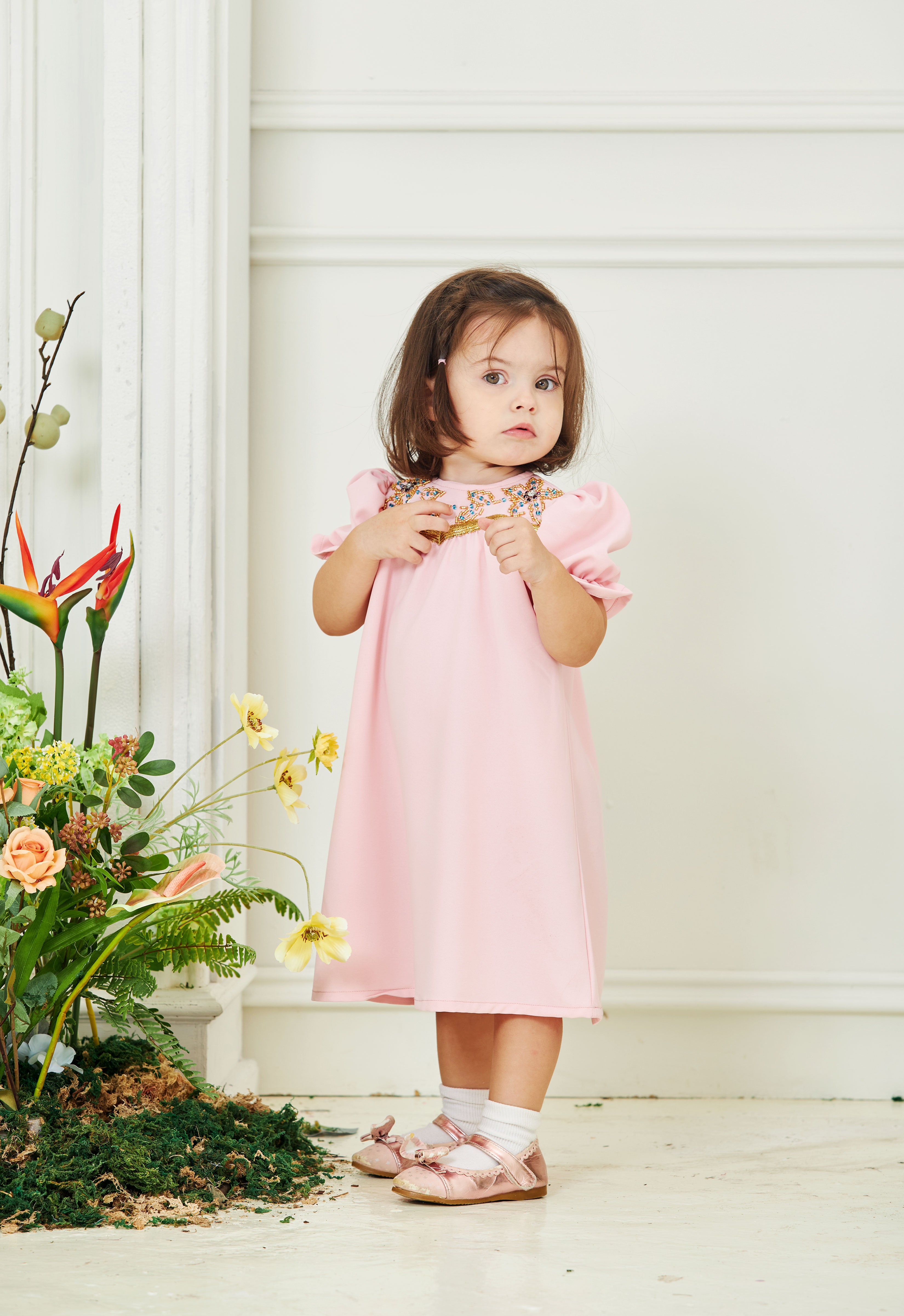 HUMAYRA BABY DRESS - SOFT PINK