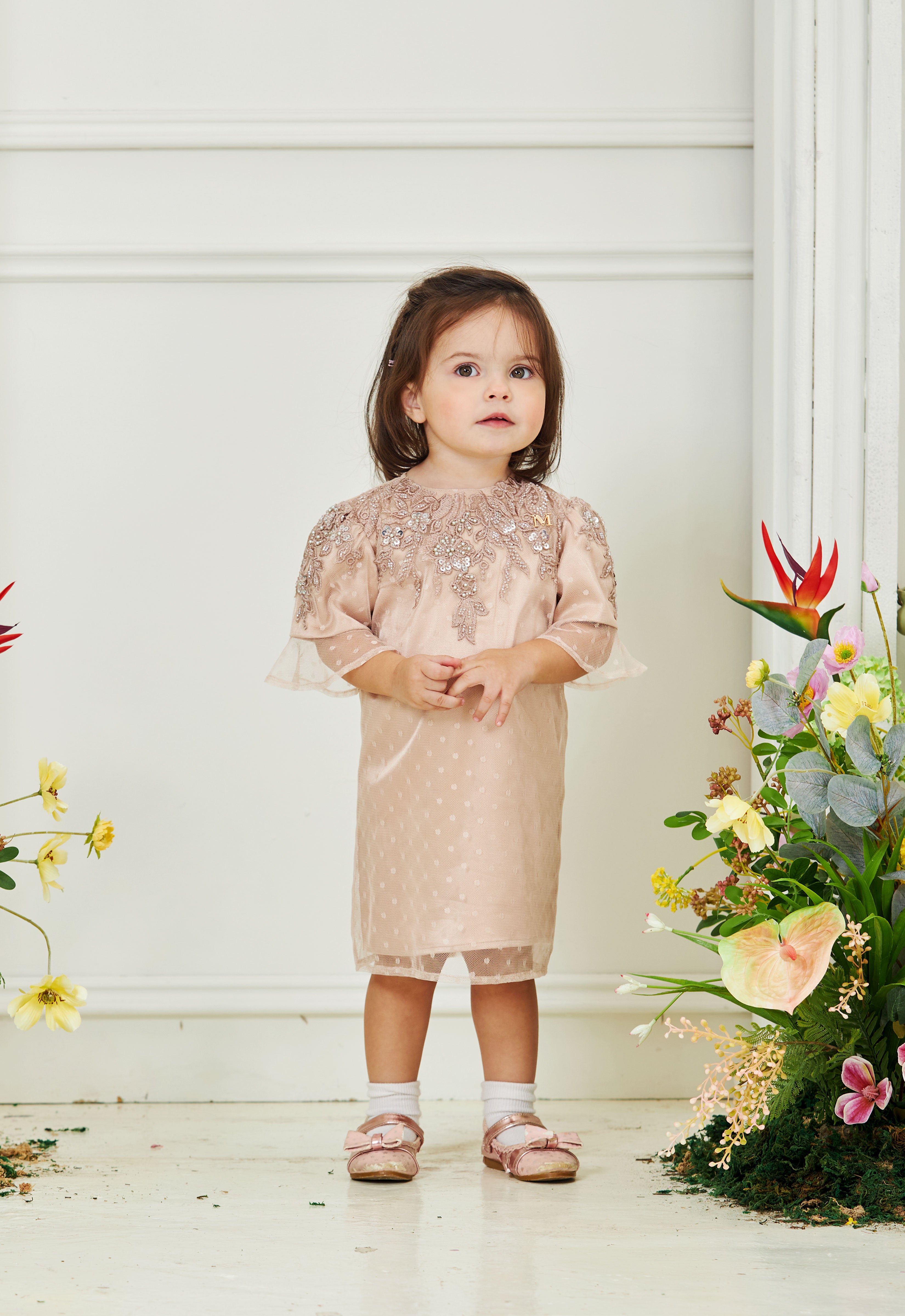 AYANAA LUXE BABY DRESS - CHAMPAGNE