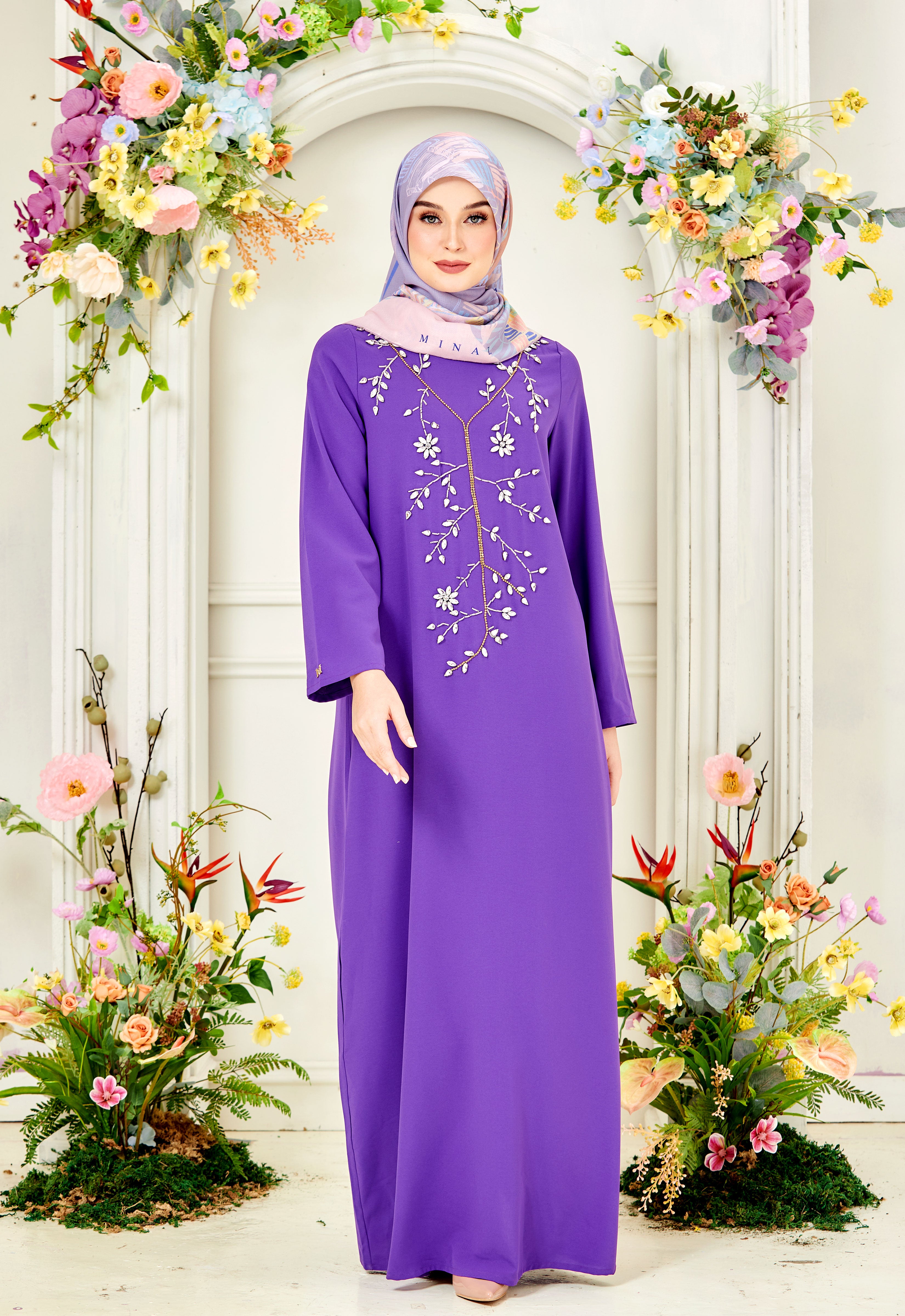 Abaya purple deals