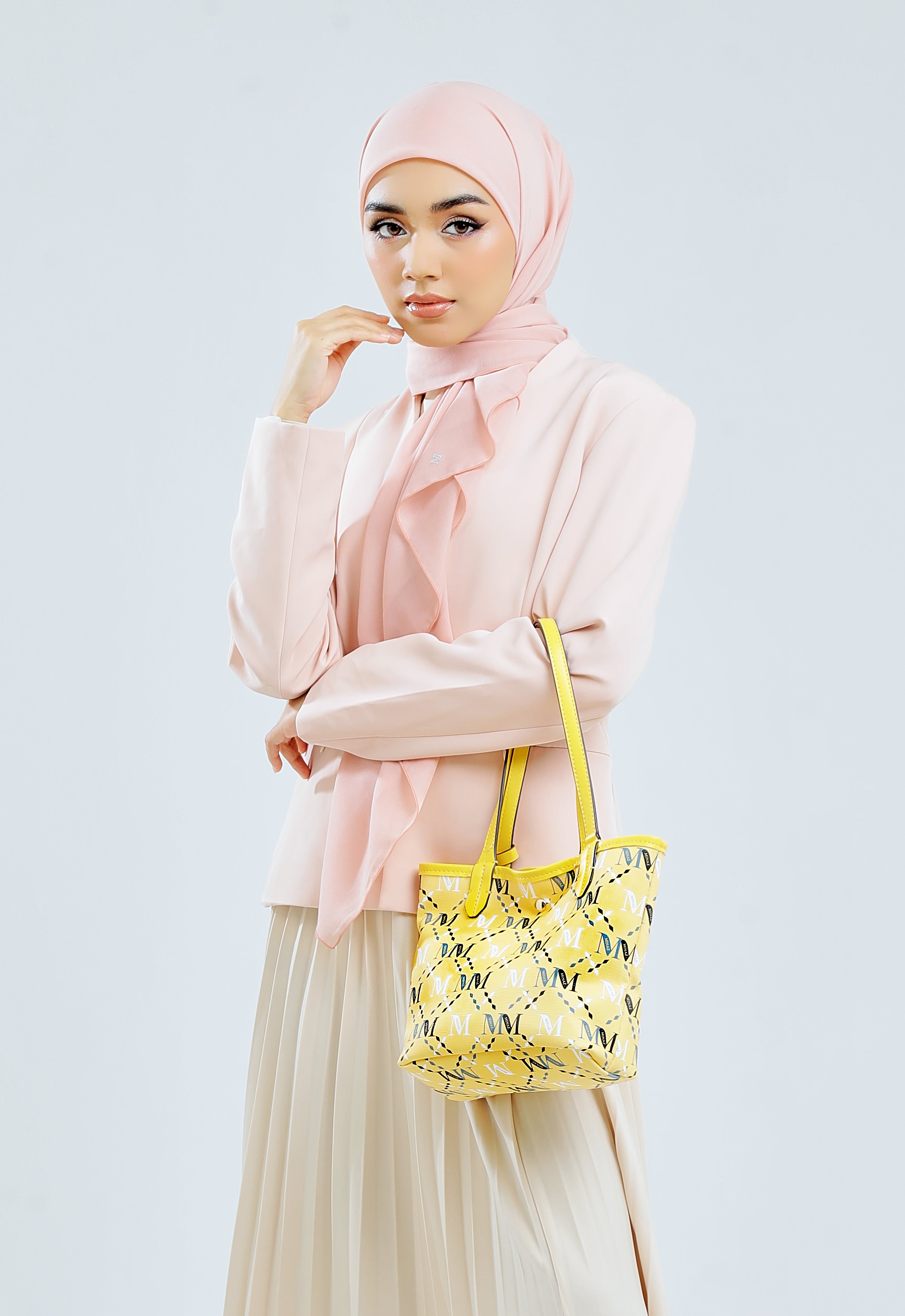 ARYA MONOGRAM TOTE BAG -  YELLOW