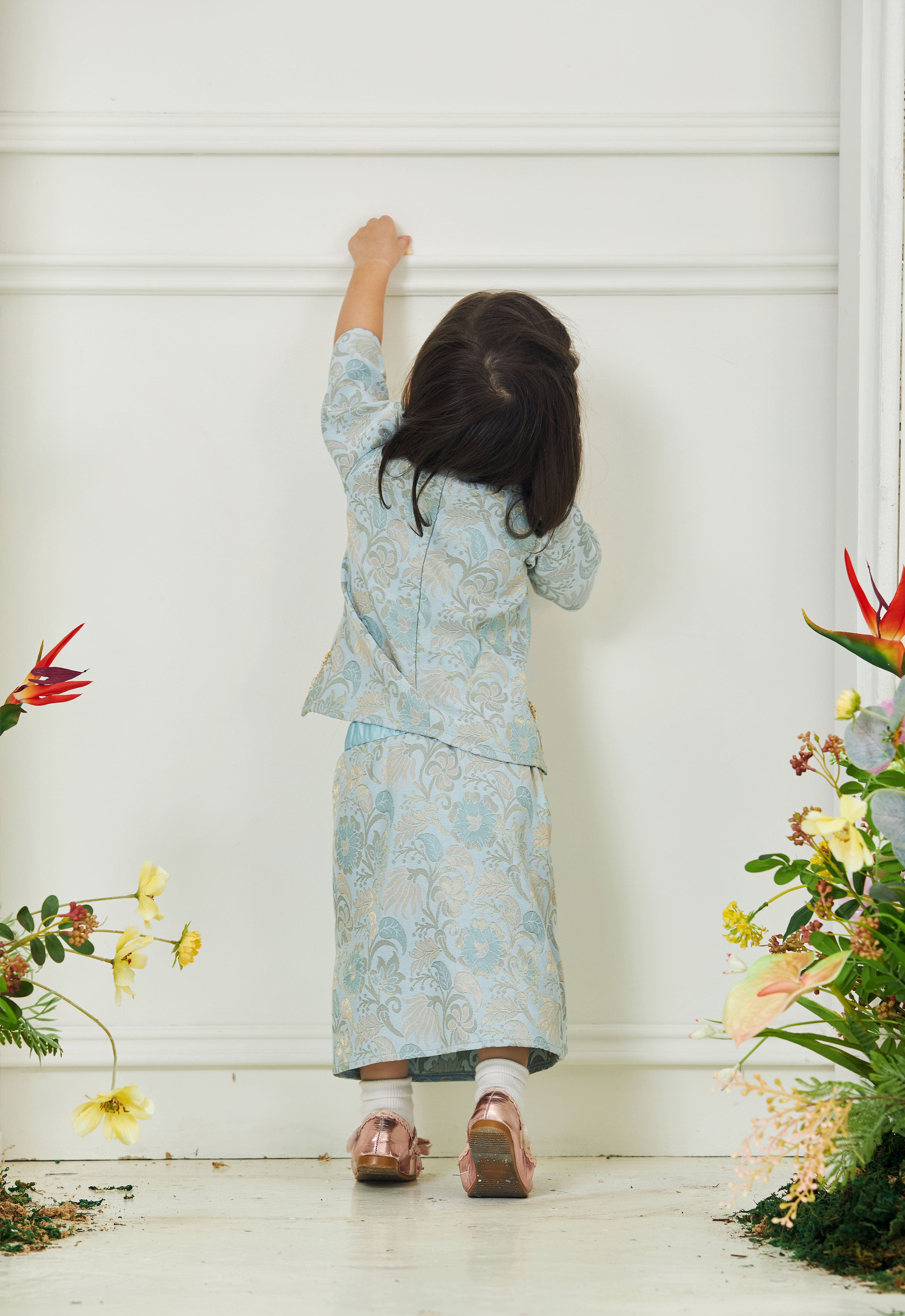 CHE AMINAH LUXE BABY MINI KURUNG - FROZEN BLUE