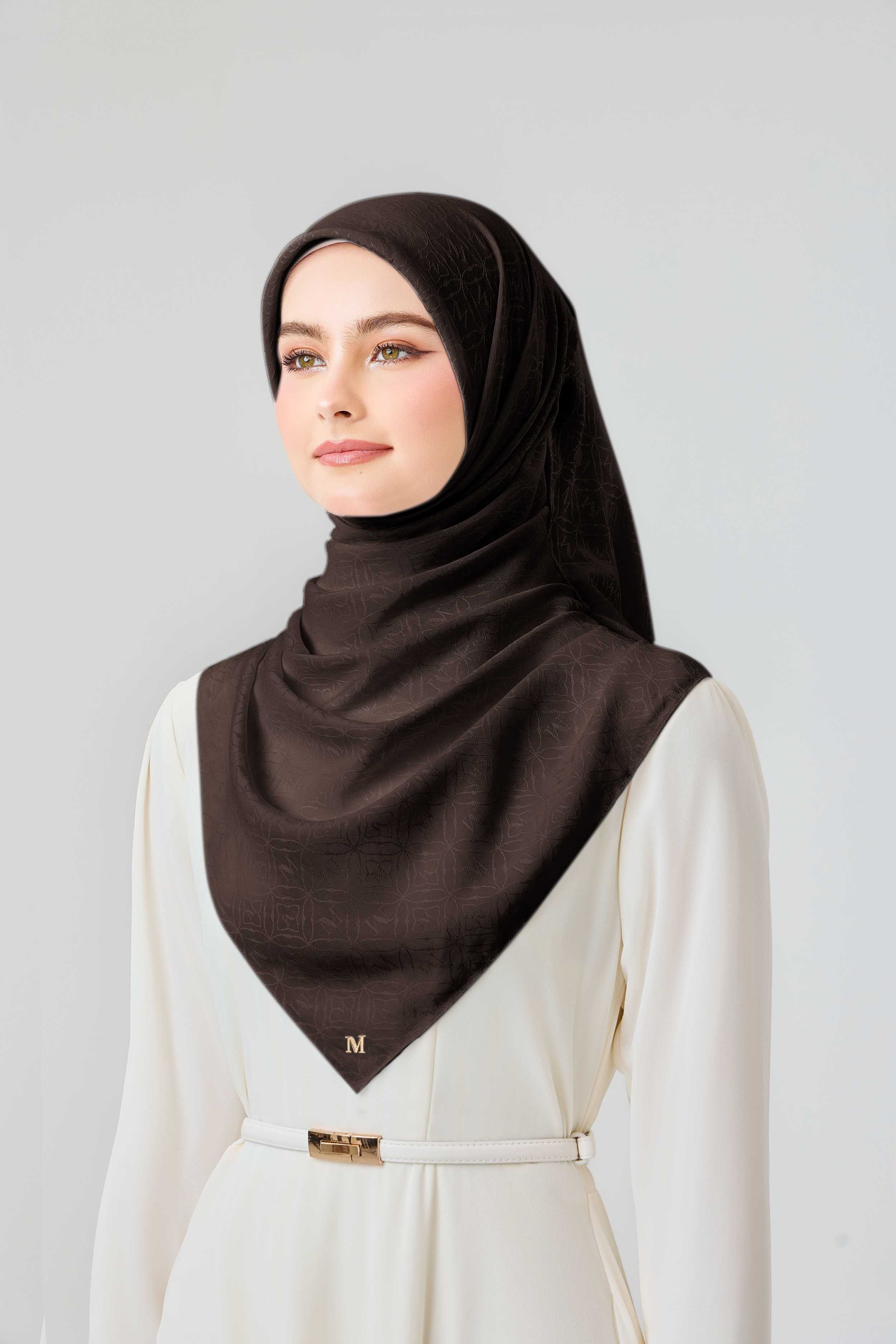 RHEA PLAIN JACQUARD - DARK BROWN