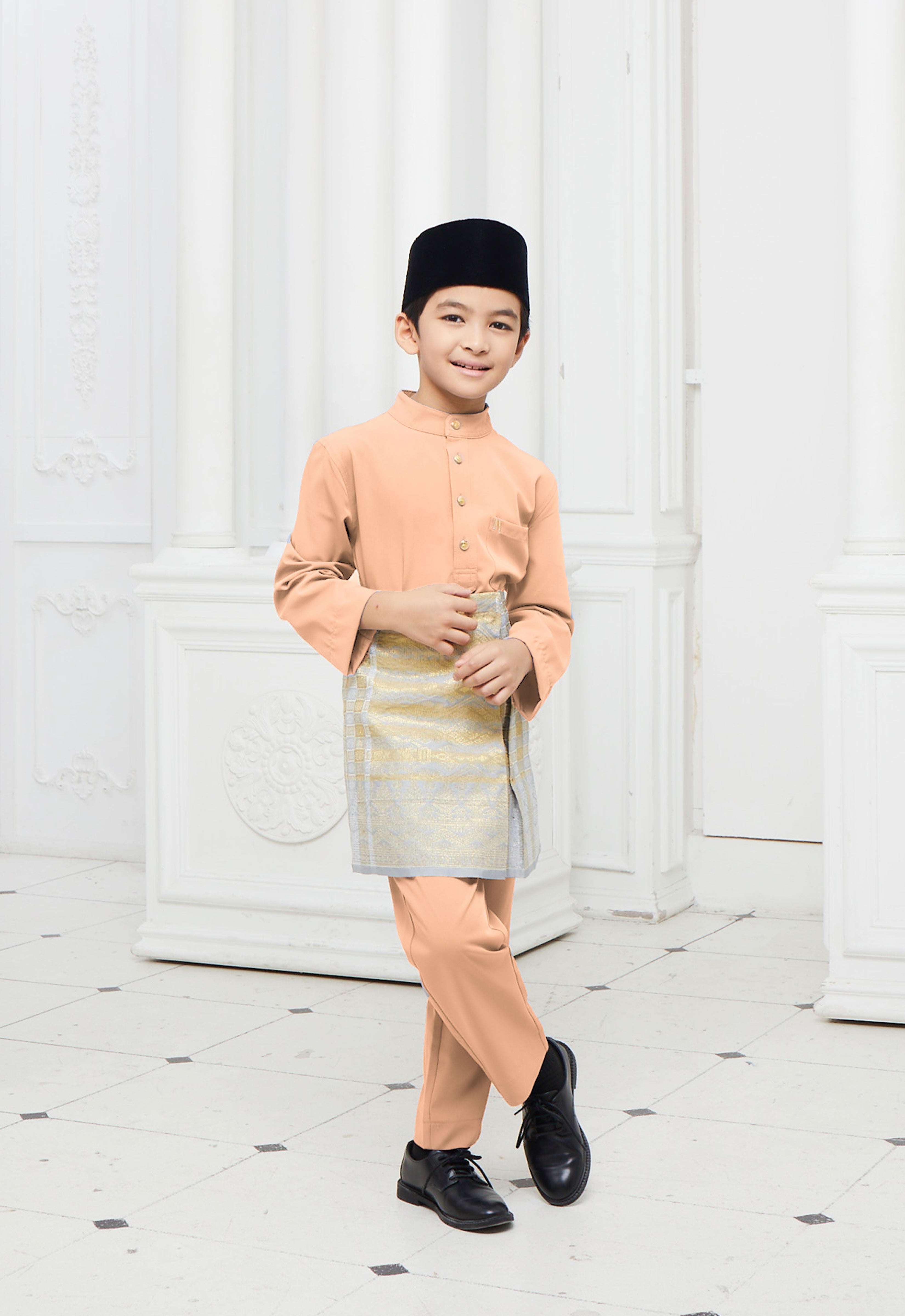 BAJU MELAYU KIDS - PEACH