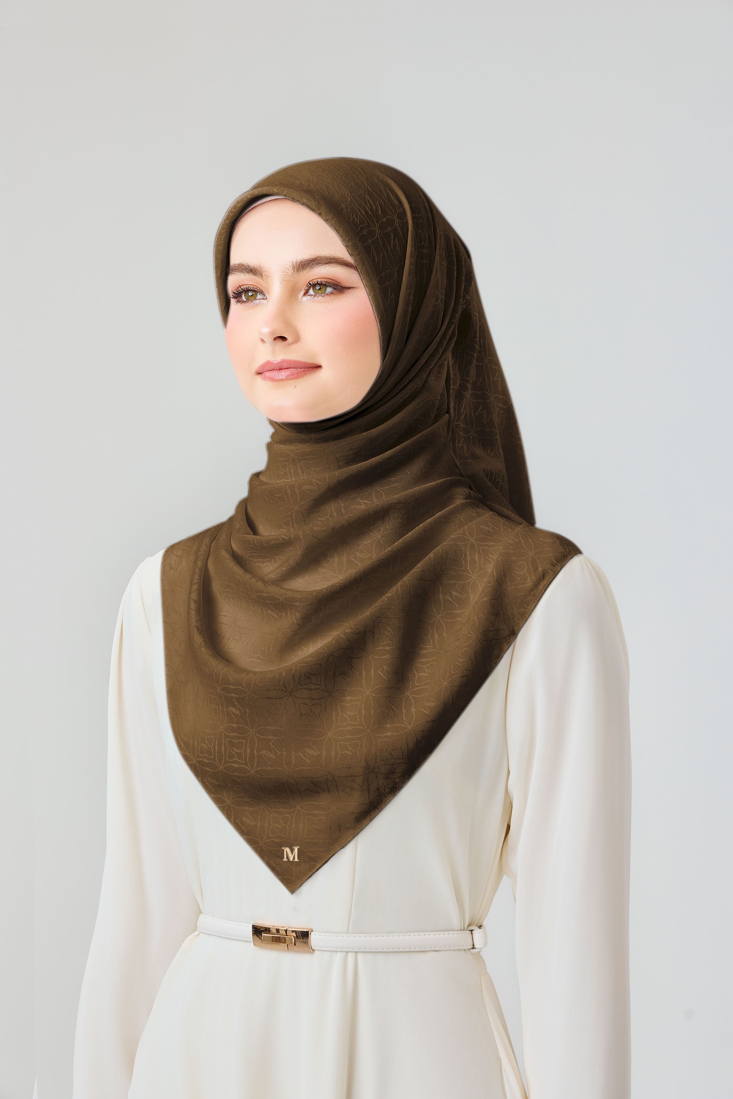RHEA PLAIN JACQUARD - OLIVE BROWN