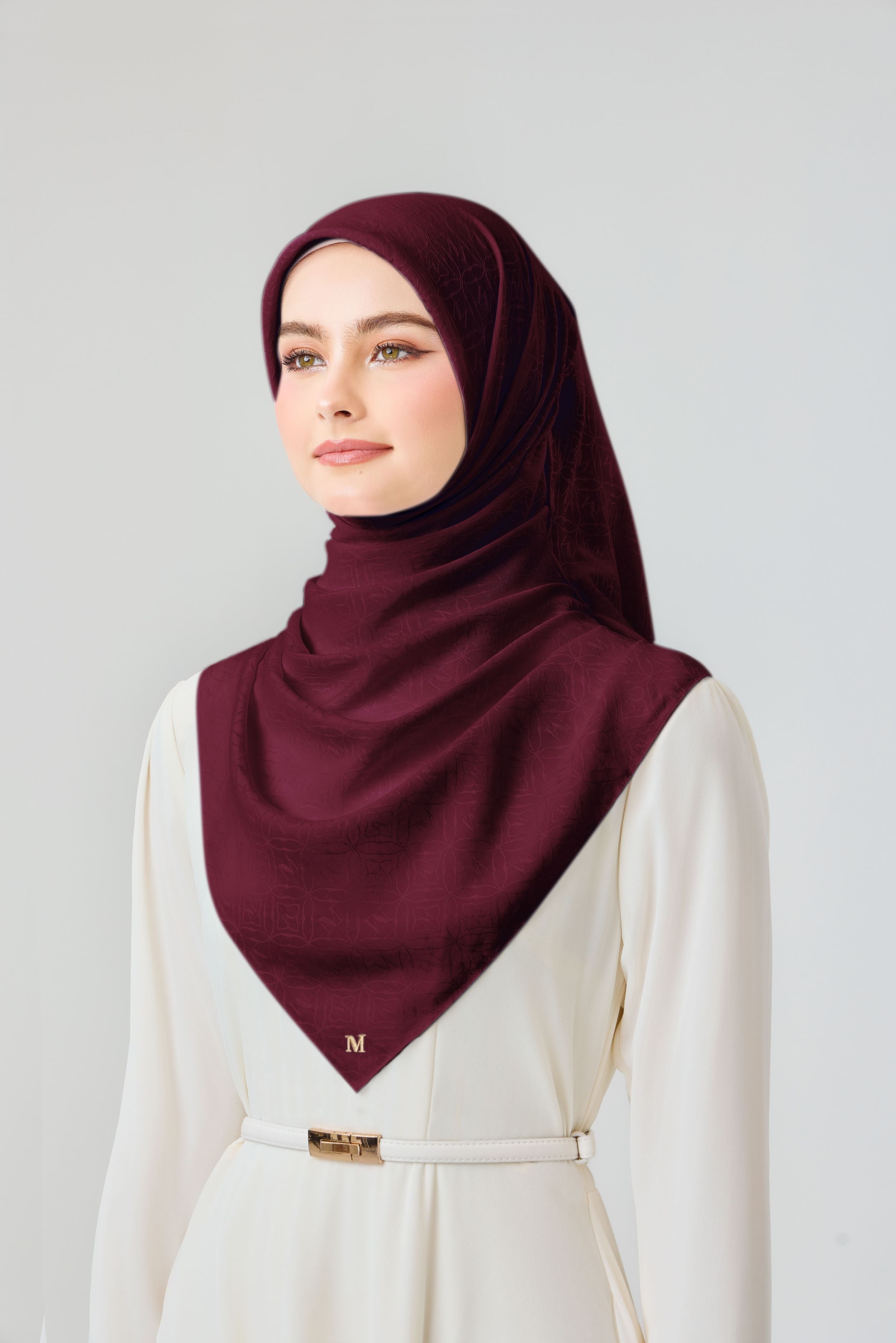 RHEA PLAIN JACQUARD - MAROON