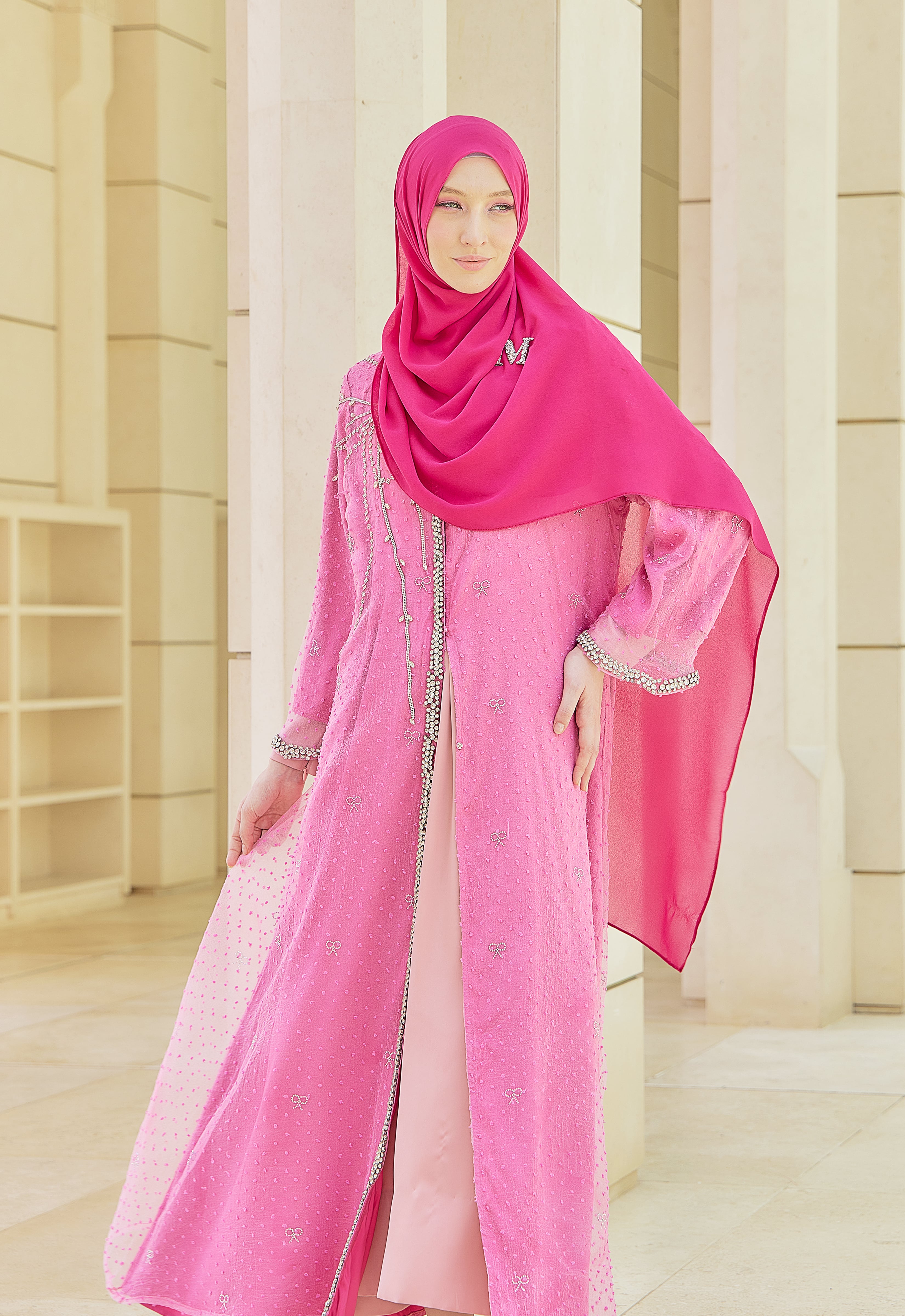 HILYA PREMIUM ABAYA - PINK