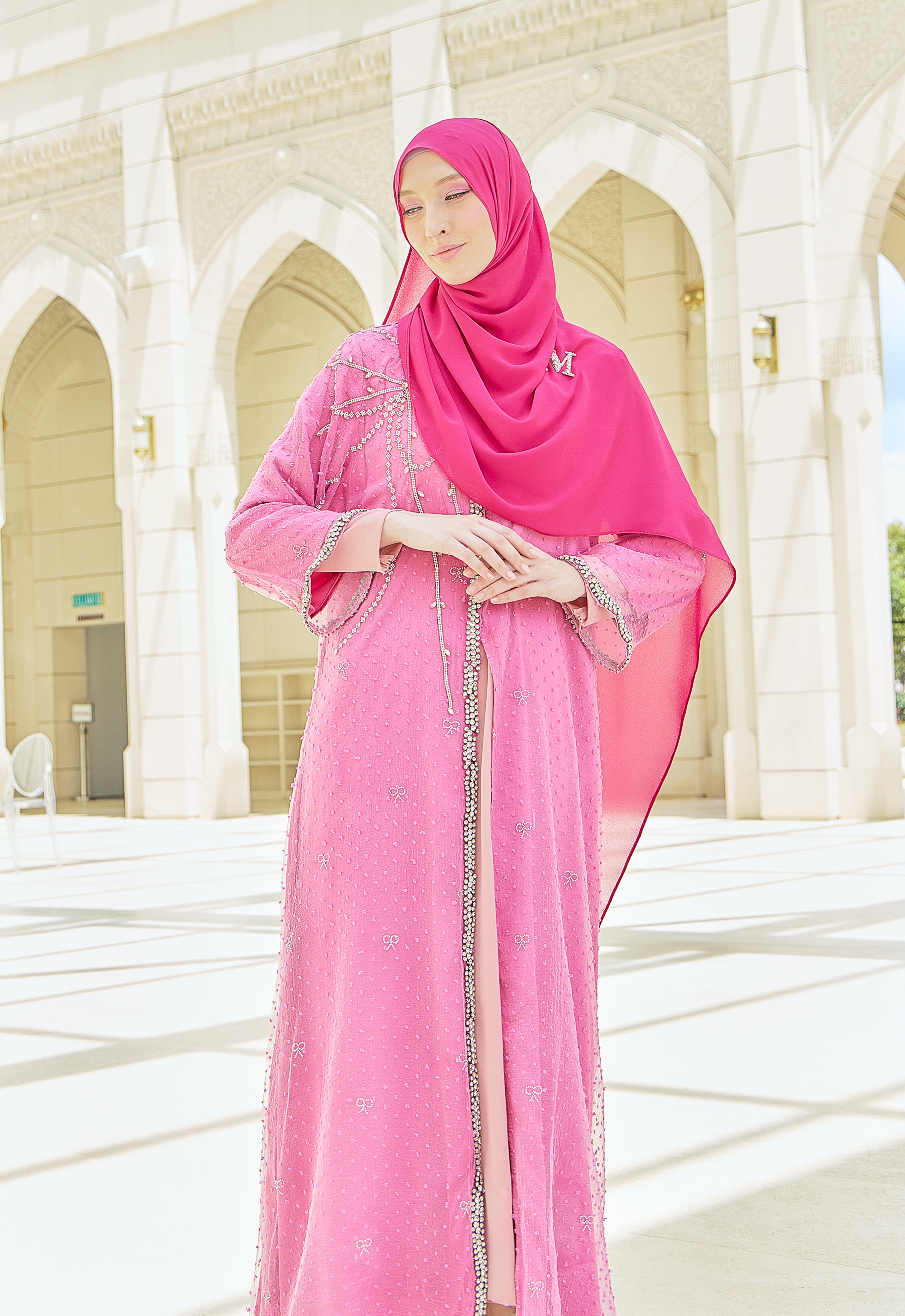 HILYA PREMIUM ABAYA - PINK