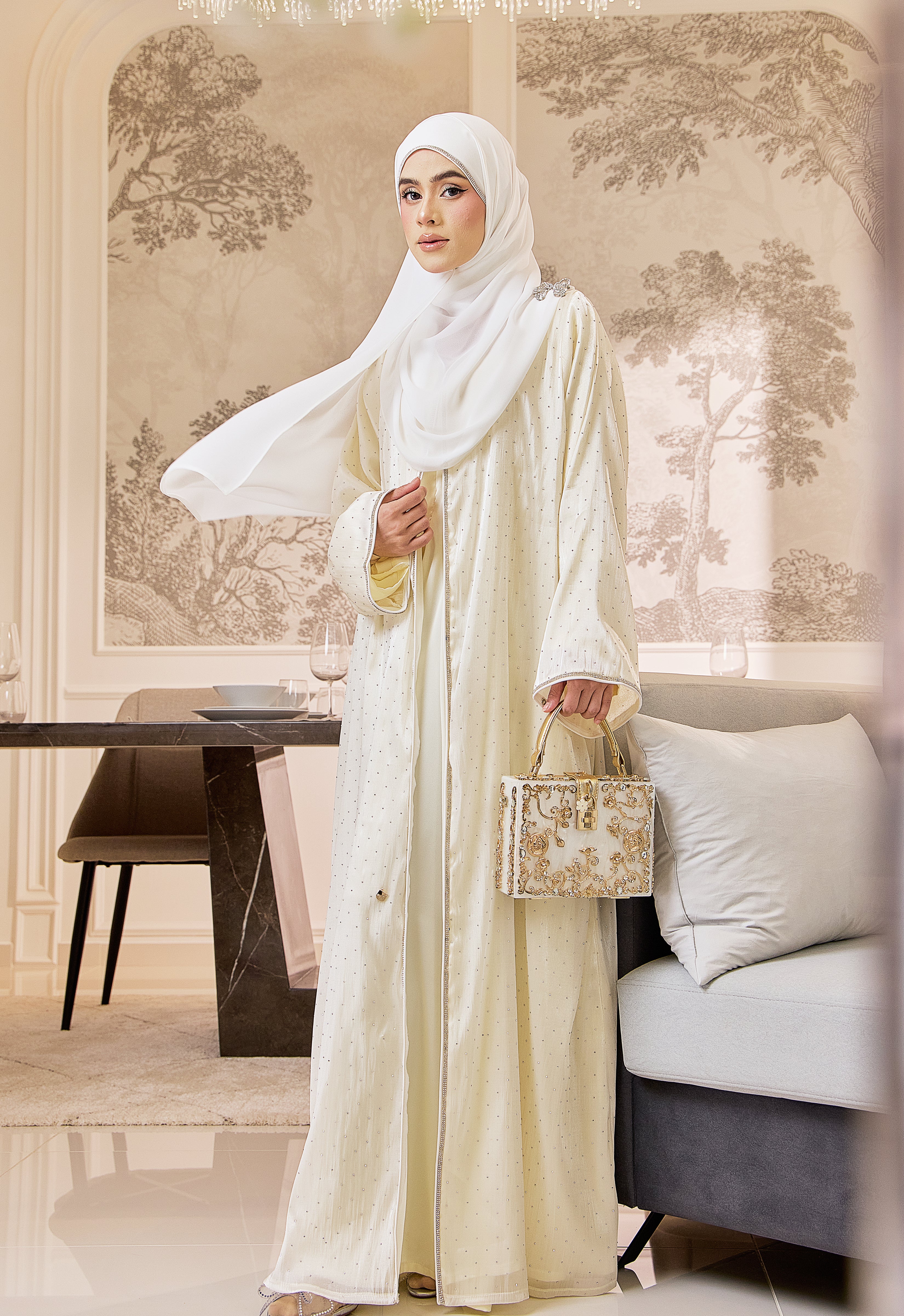 NOUR ABAYA - CREAM