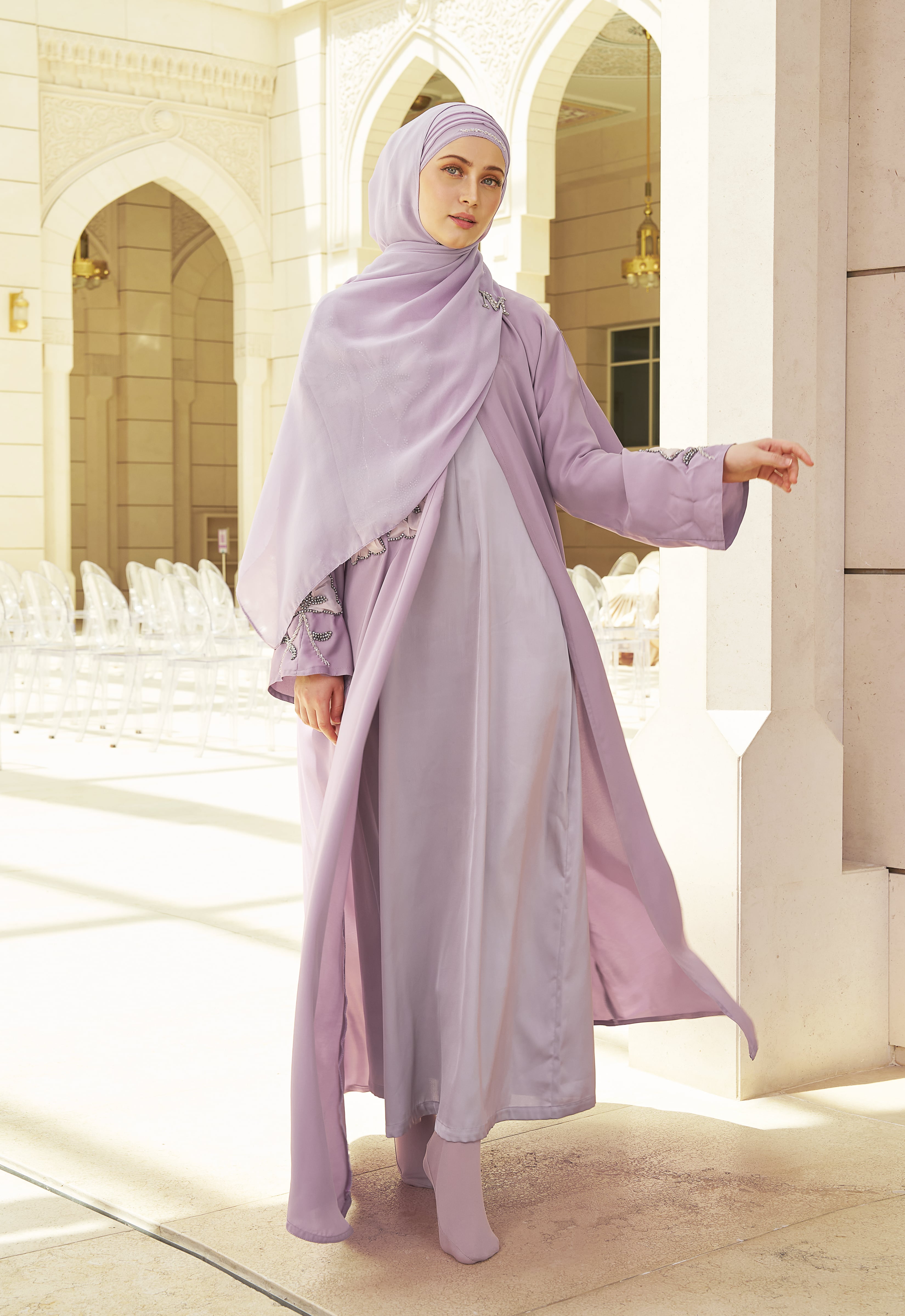 RANIA LUXE ABAYA - DUSTY PURPLE