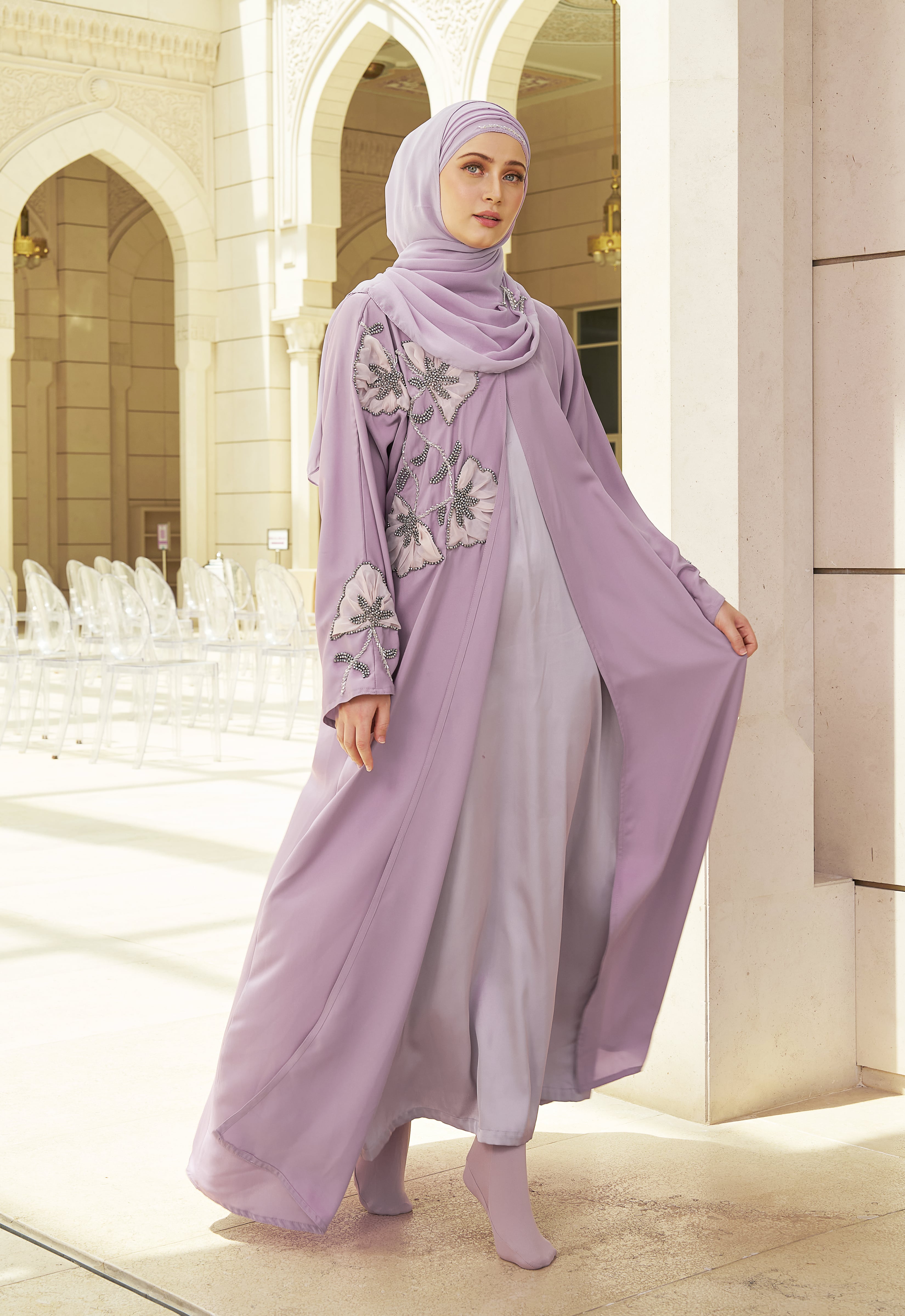 RANIA LUXE ABAYA - DUSTY PURPLE